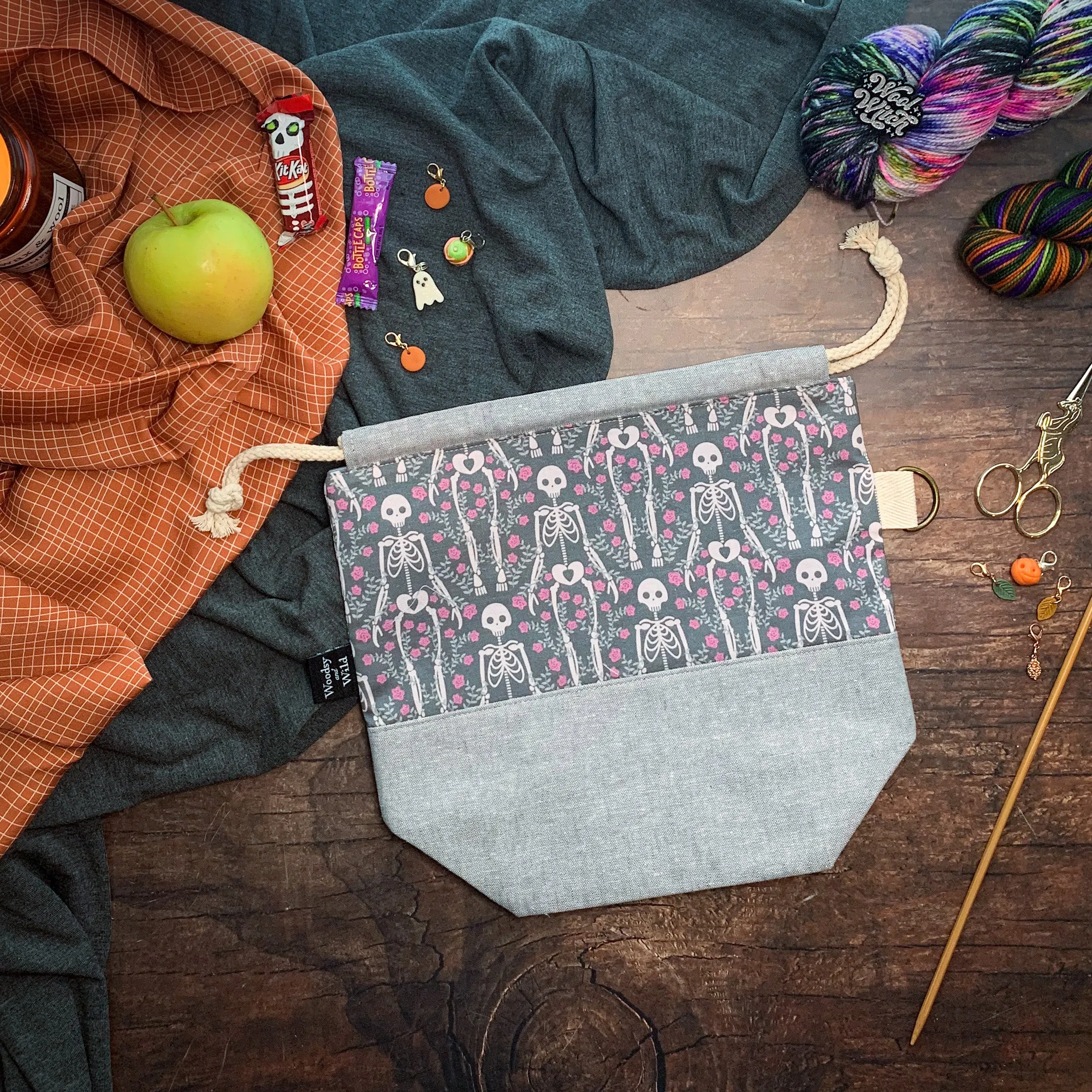 "Eternal Gardens"- Knitting Project Bag- Ready to Ship