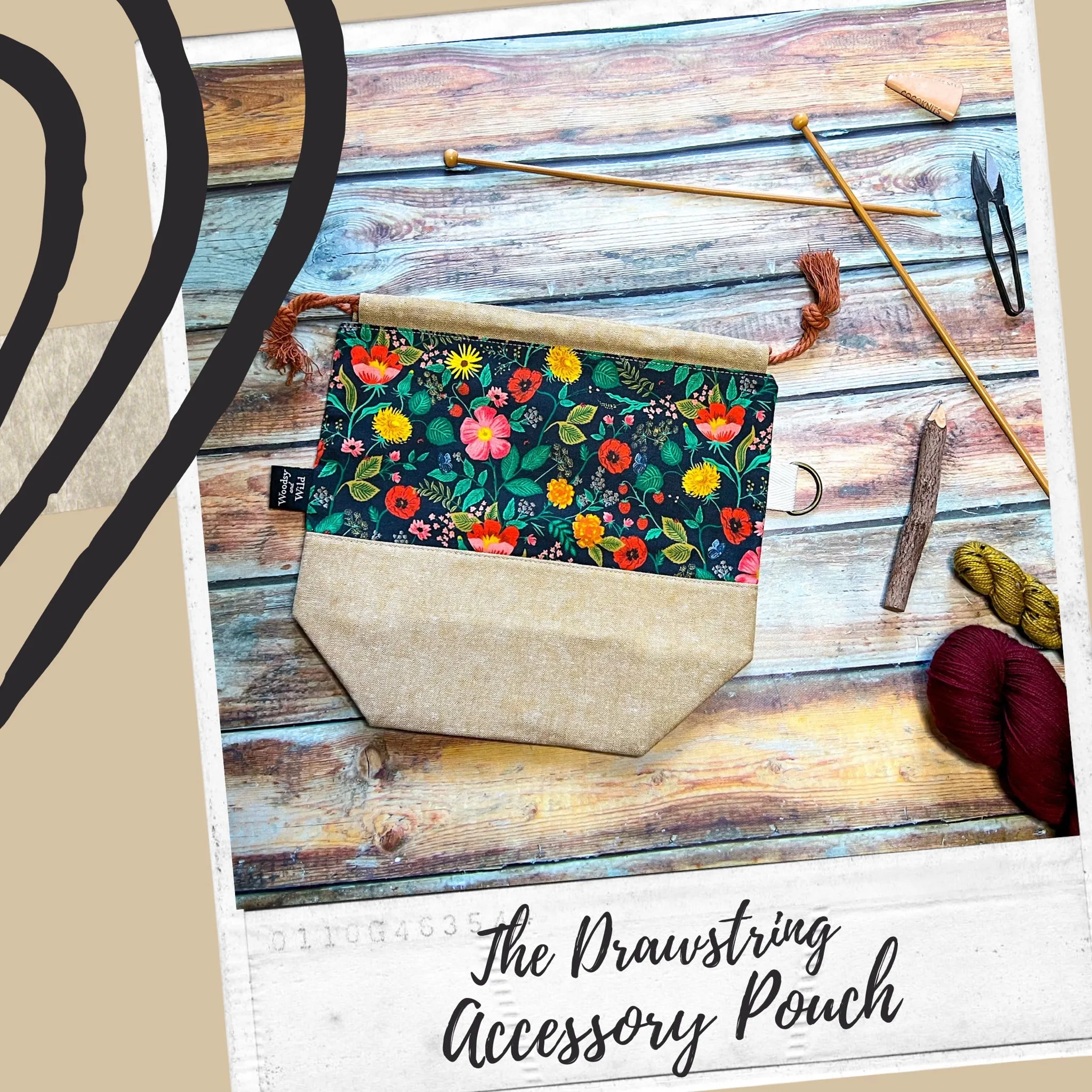 "Knit Night"- Knitting Project Bag- Ready to Ship