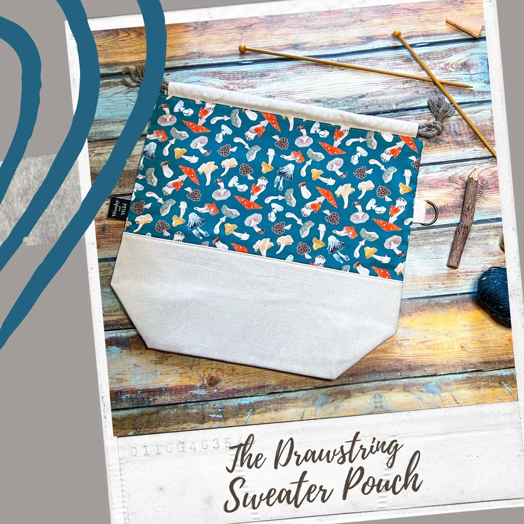 "Knit Night"- Knitting Project Bag- Ready to Ship