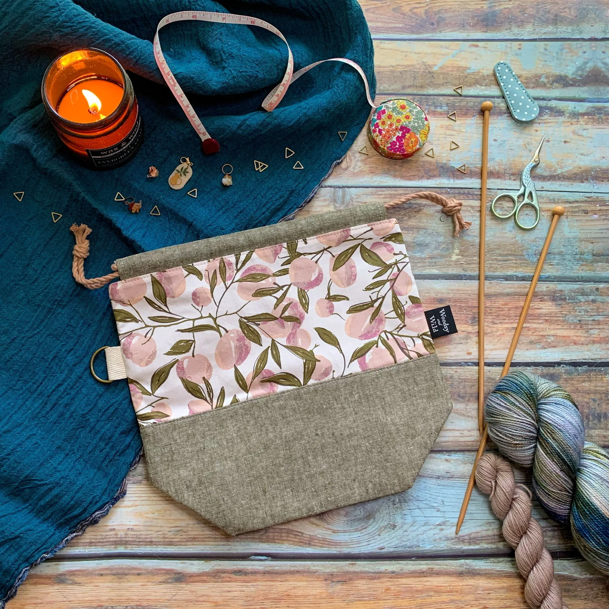 "Orchard"- Knitting Project Bag- Ready to Ship