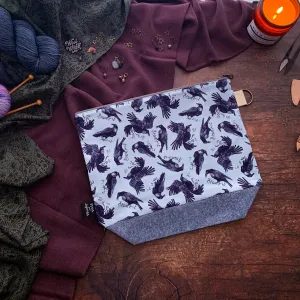 "Ravens"- Knitting Project Bag- Ready to Ship