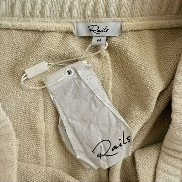 Rails Womens Jane Beige French Terry RawHem Lounge Casual Shorts Size Medium