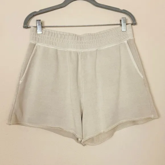 Rails Womens Jane Beige French Terry RawHem Lounge Casual Shorts Size Medium