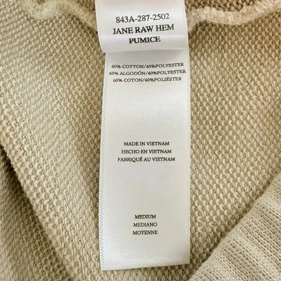 Rails Womens Jane Beige French Terry RawHem Lounge Casual Shorts Size Medium