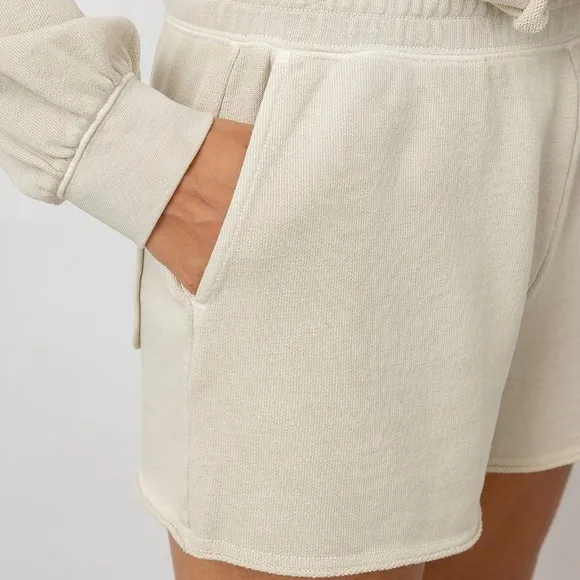 Rails Womens Jane Beige French Terry RawHem Lounge Casual Shorts Size Medium