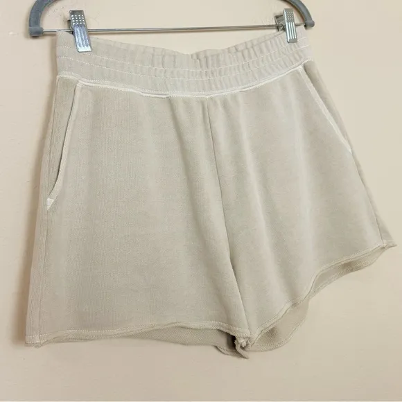 Rails Womens Jane Beige French Terry RawHem Lounge Casual Shorts Size Medium