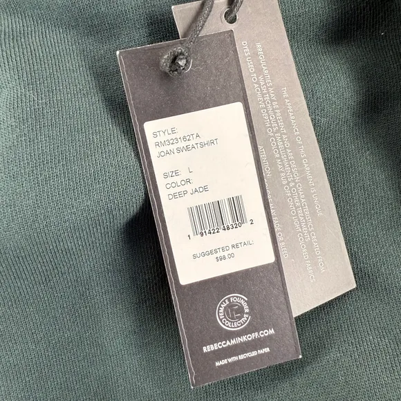 Rebecca Minkoff Joan Sweatshirts women’s size Large in Deep Jane NEW