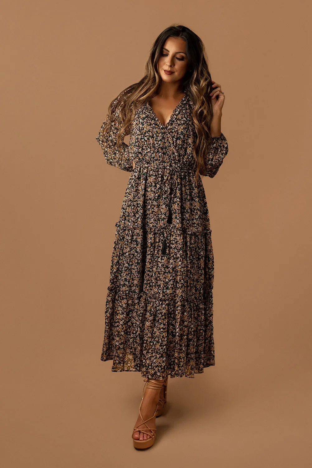 Remembering Somebody Floral Maxi Dress (Black / Multi)