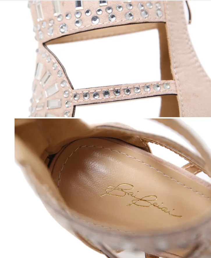 Rhinestone Open Toe heel