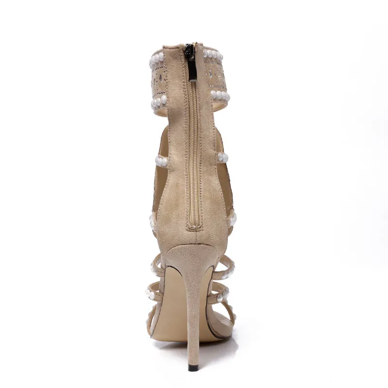 Rhinestone Open Toe heel