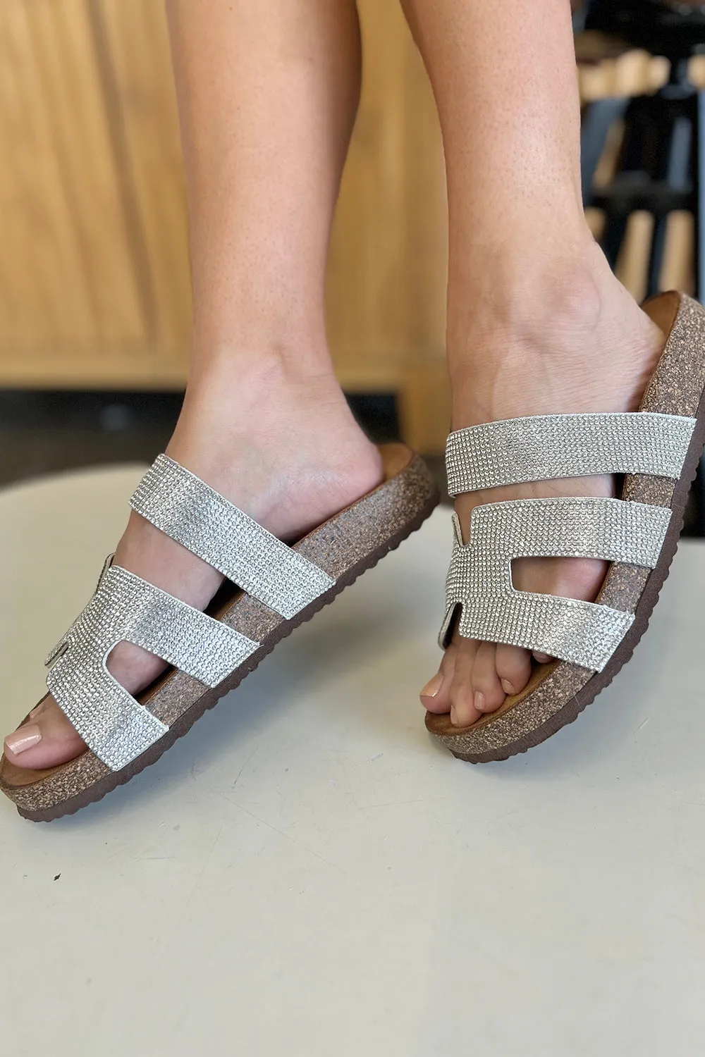 Rhinestone Open Toe Sandals ONLINE EXCLUSIVE