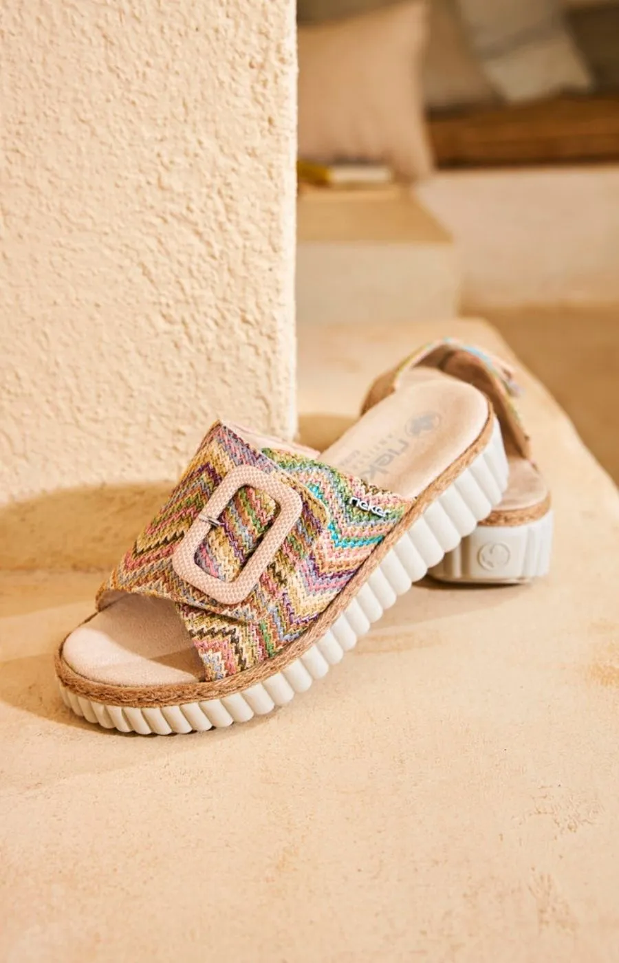 Rieker Braided Mule in Multicolour