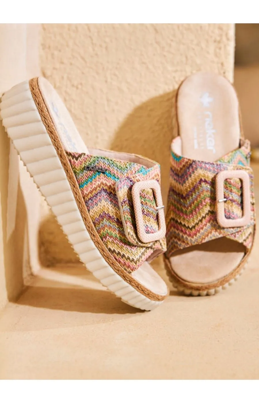 Rieker Braided Mule in Multicolour