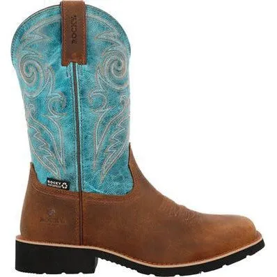 Rocky Men's Monocrepe 12" Square Toe WP Western Classic - Brown- RKW0441