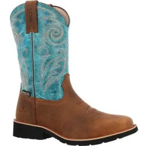 Rocky Men's Monocrepe 12" Square Toe WP Western Classic - Brown- RKW0441
