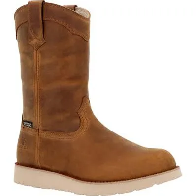 Rocky Men's Monocrepe Wedge 11" Soft Toe WP Work Boot- Crazy Horse- RKK0473