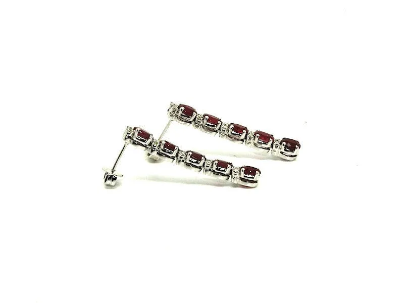 Ruby & Diamond 5-stone Earring Ad No.0209