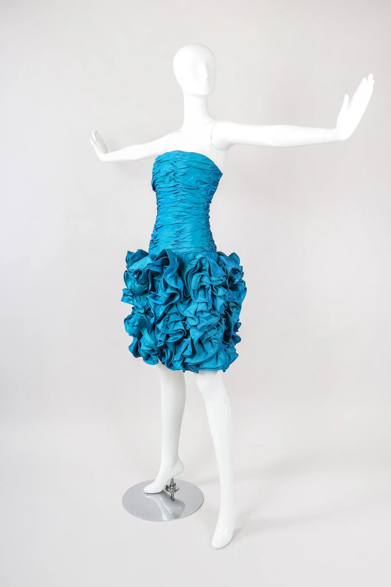 Ruffle Ruched Cocktail Dress