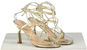 Russell & Bromley Metallic Gold Strappy Heeled Sandals UK 5 EU 38 👠