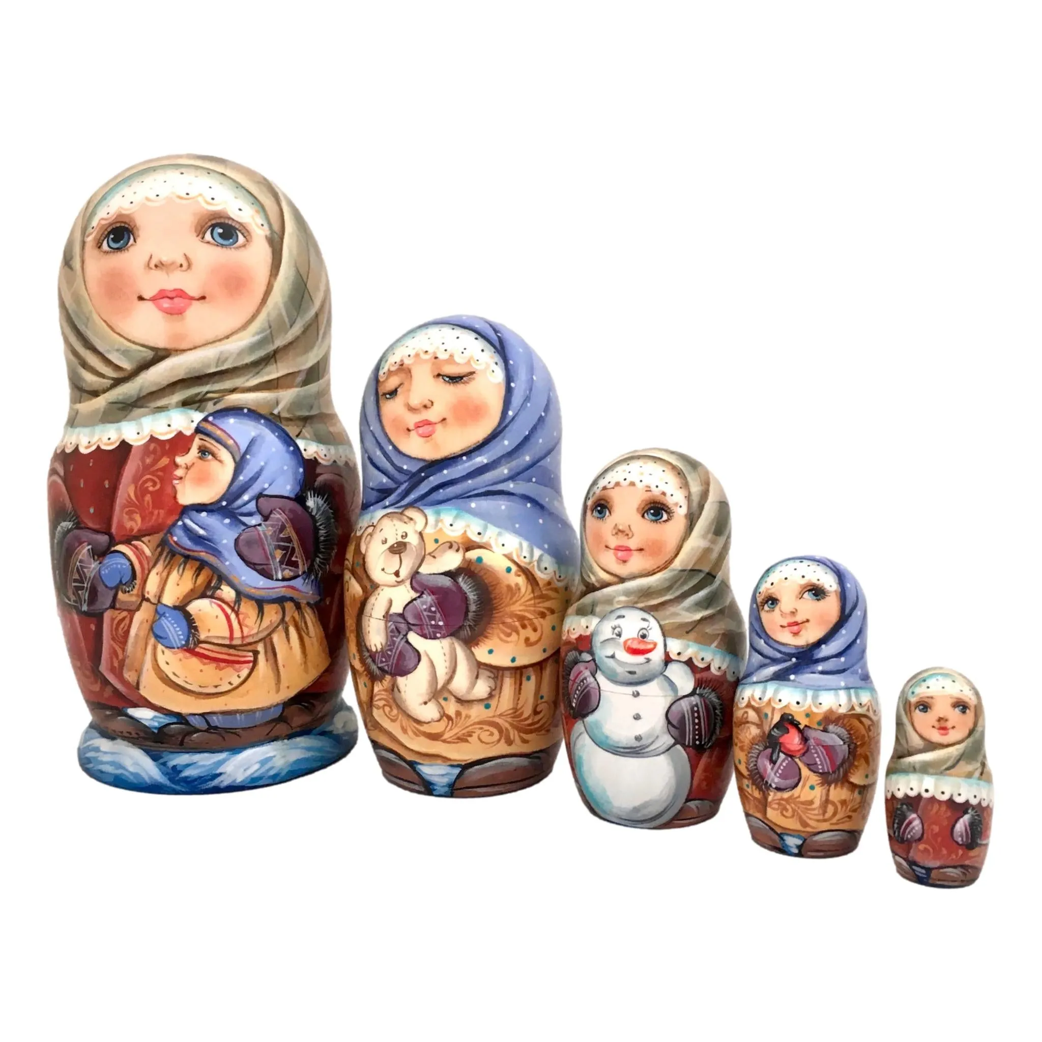 Russian Country Girls Nesting Dolls for Kids