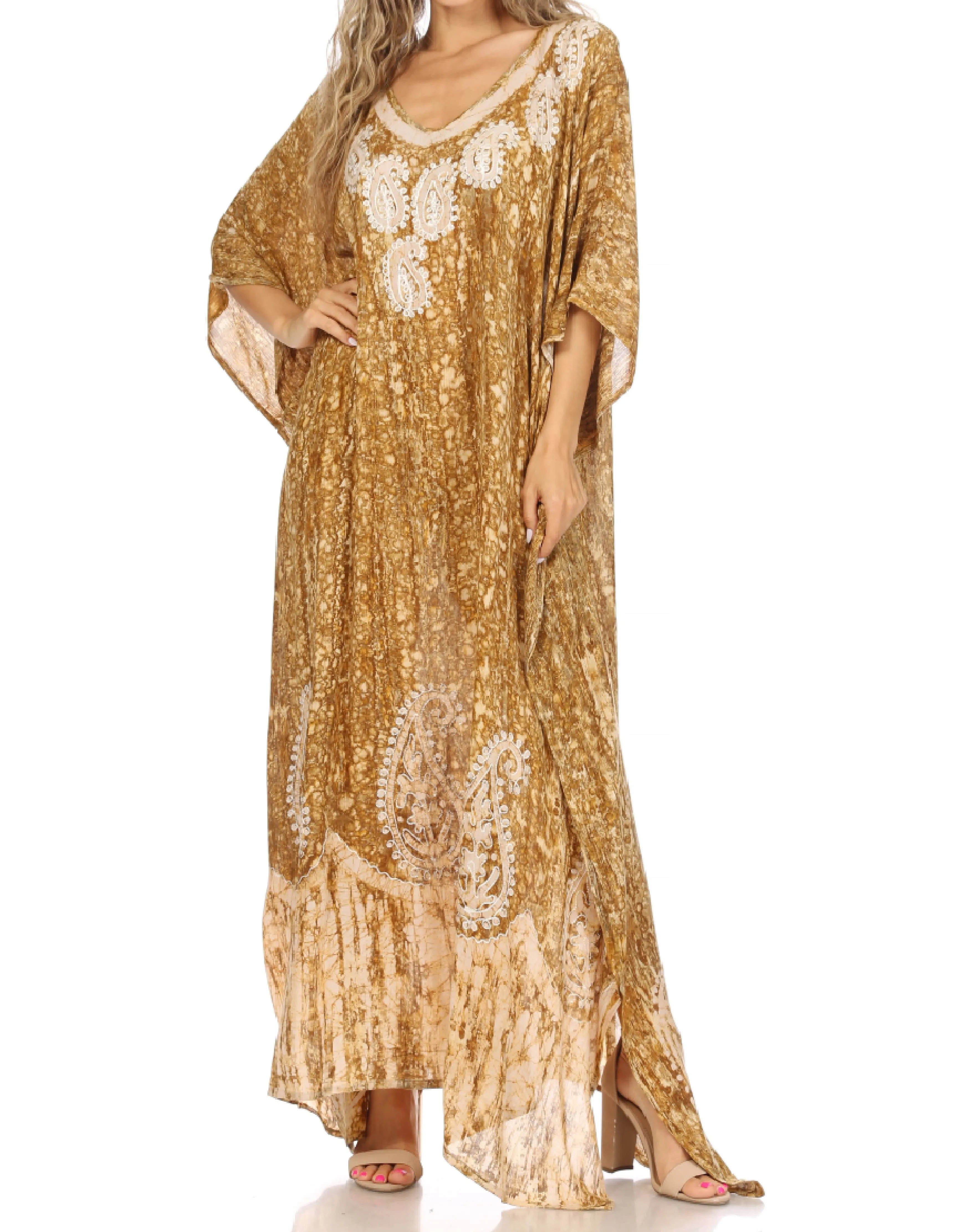Sakkas Tacy Women's Boho Summer Maxi Dress for Casual or Lounge Wear