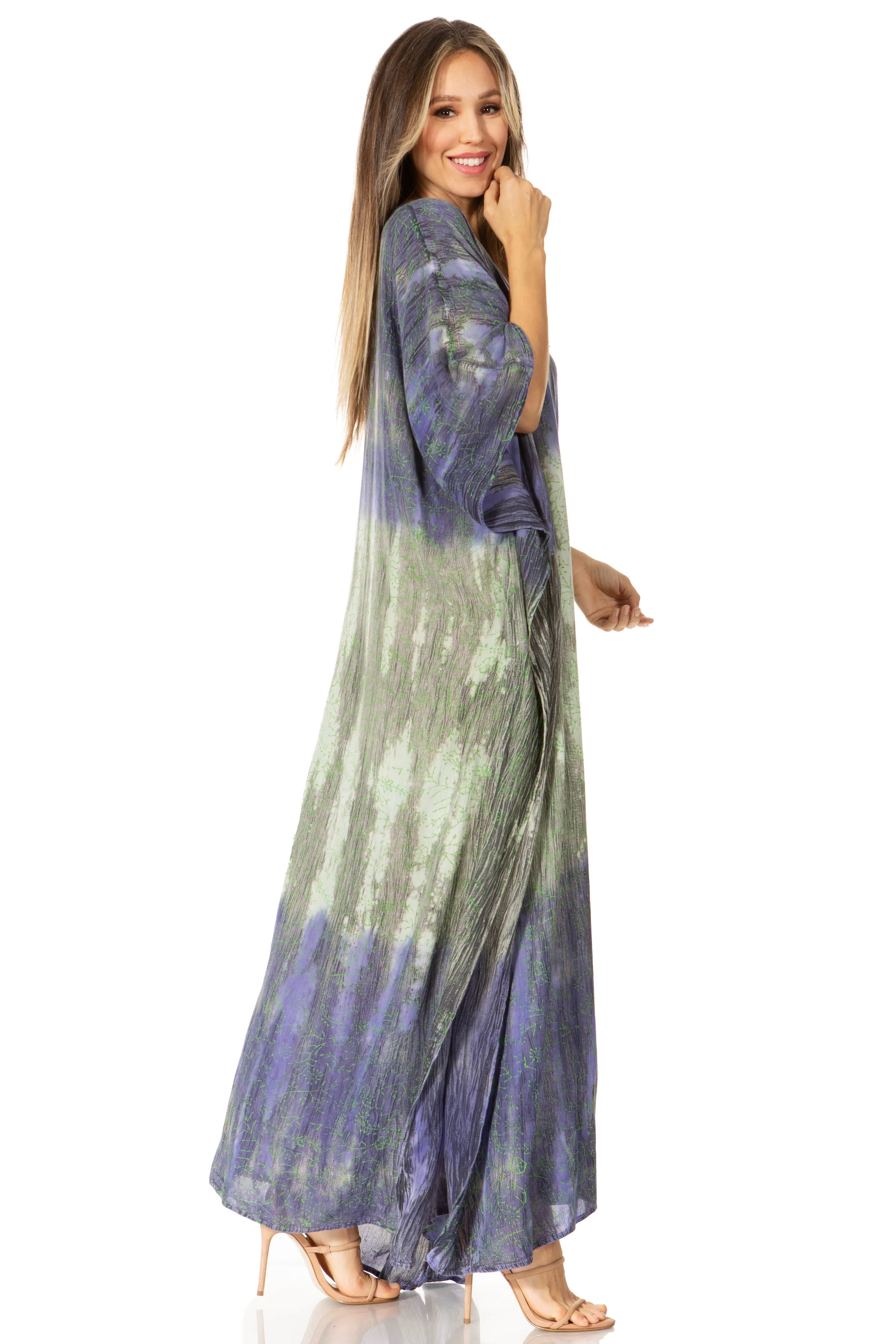 Sakkas Tacy Women's Boho Summer Maxi Dress for Casual or Lounge Wear
