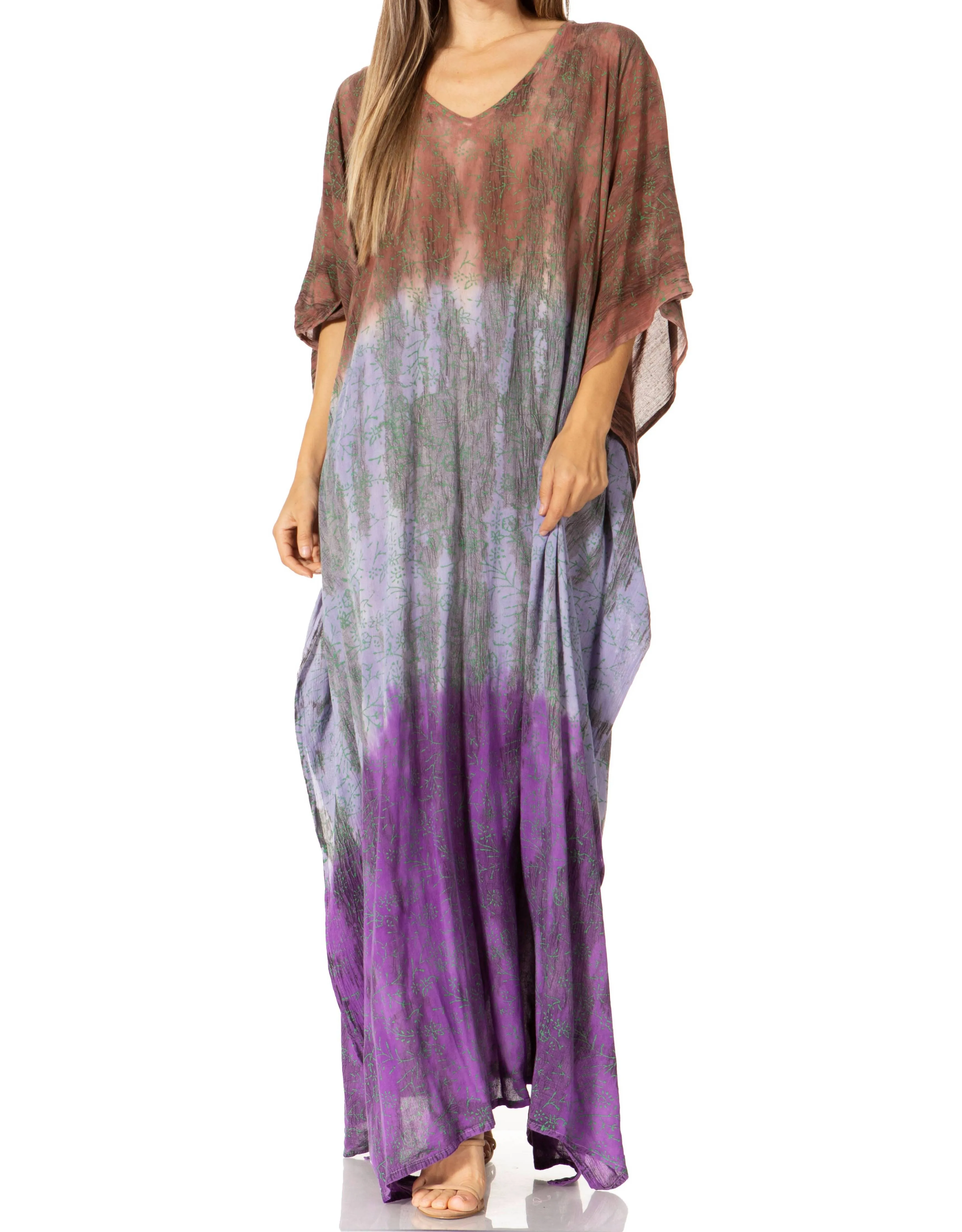 Sakkas Tacy Women's Boho Summer Maxi Dress for Casual or Lounge Wear