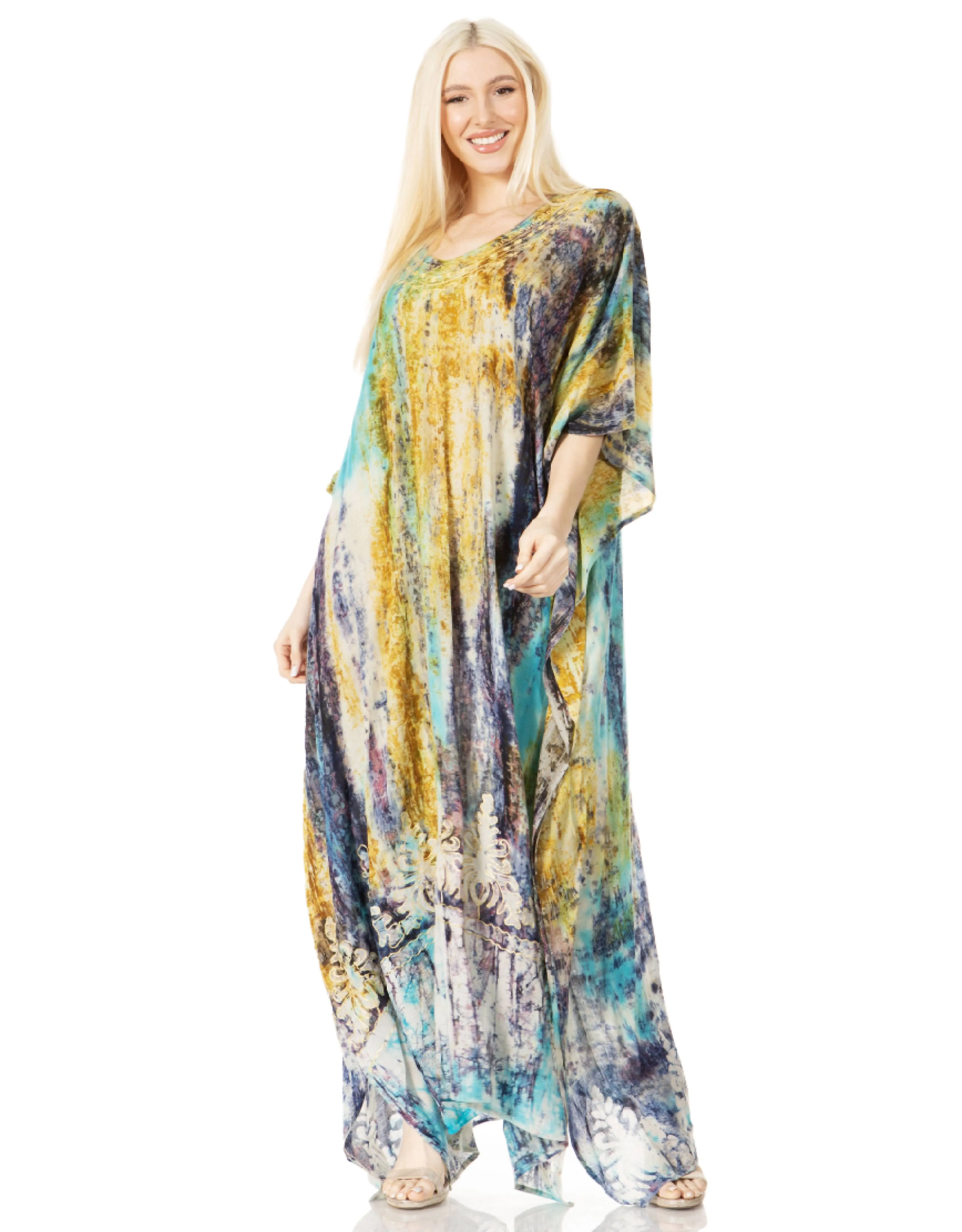 Sakkas Tacy Women's Boho Summer Maxi Dress for Casual or Lounge Wear