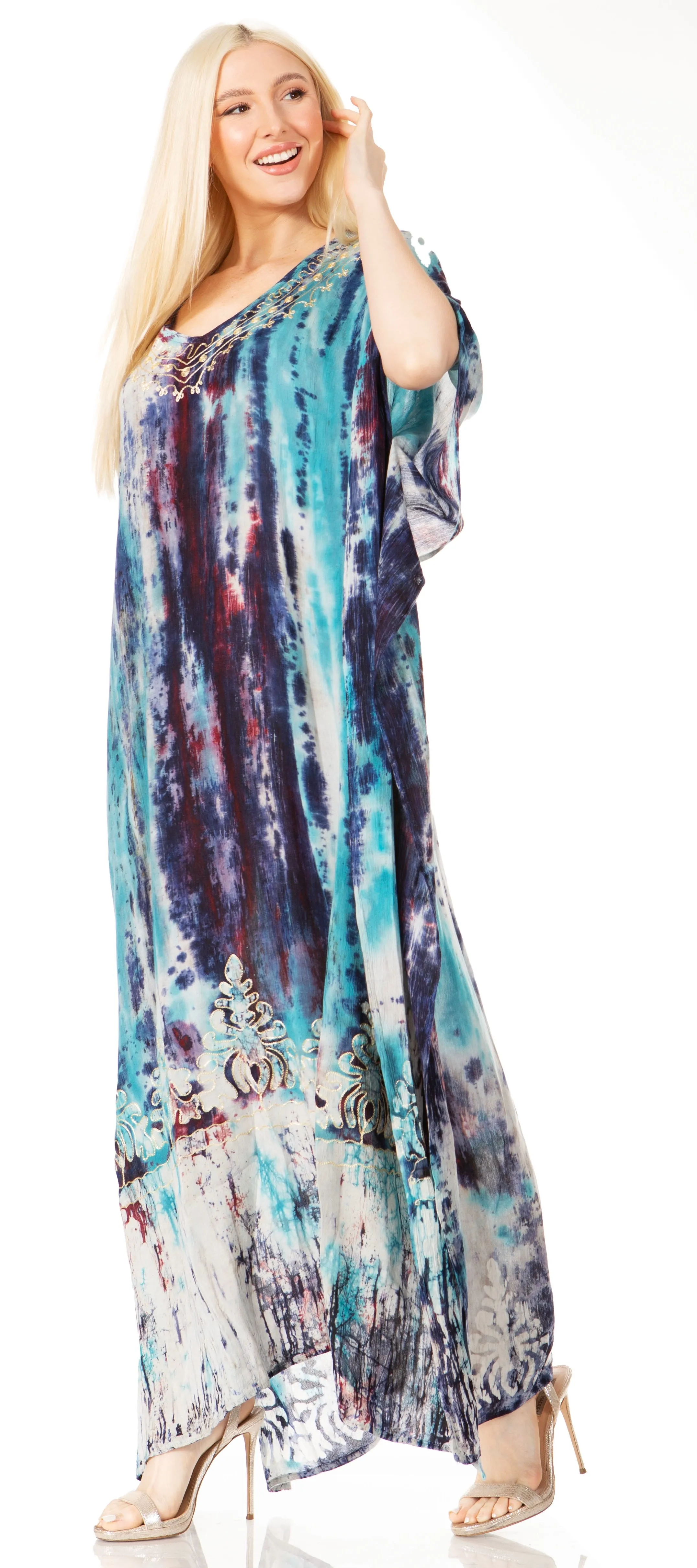 Sakkas Tacy Women's Boho Summer Maxi Dress for Casual or Lounge Wear
