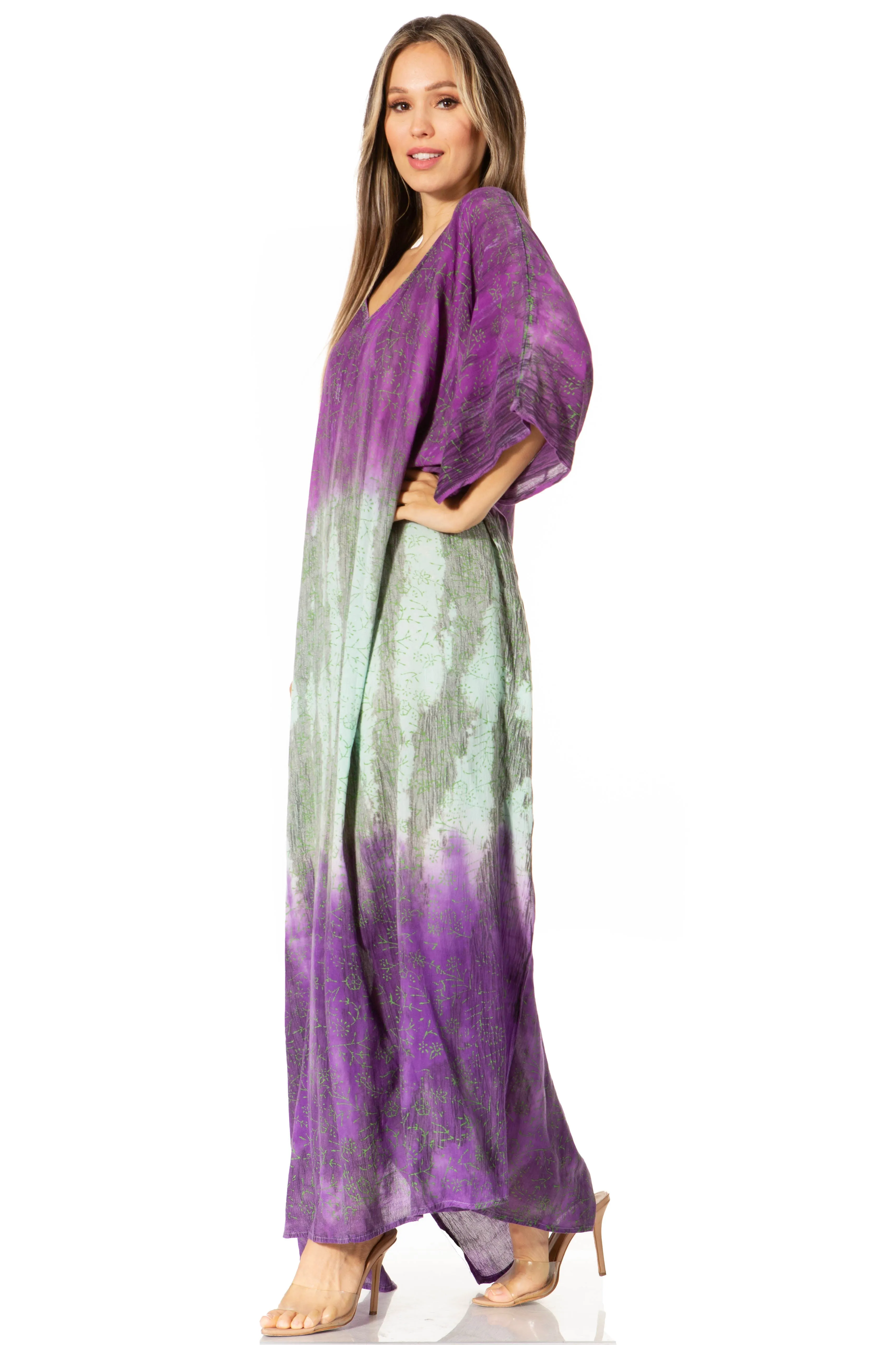 Sakkas Tacy Women's Boho Summer Maxi Dress for Casual or Lounge Wear