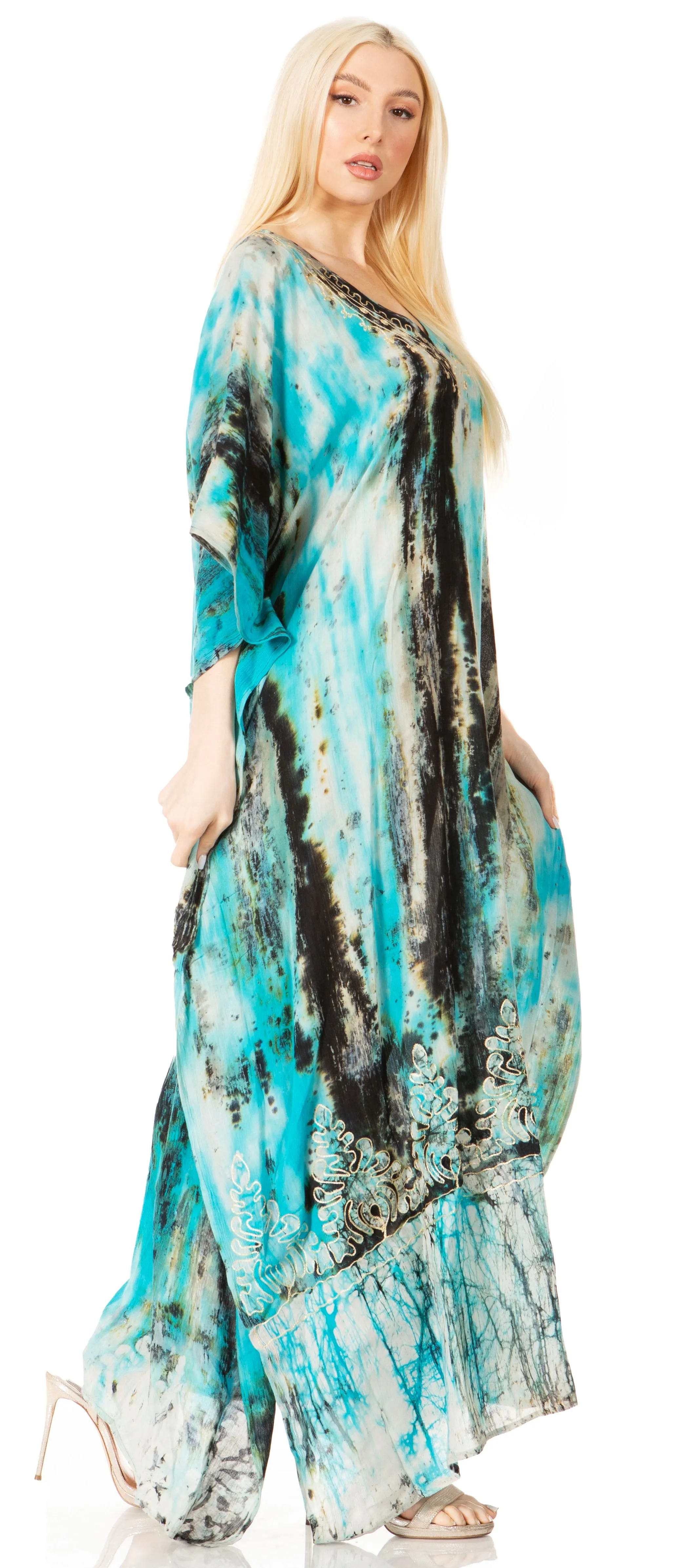 Sakkas Tacy Women's Boho Summer Maxi Dress for Casual or Lounge Wear