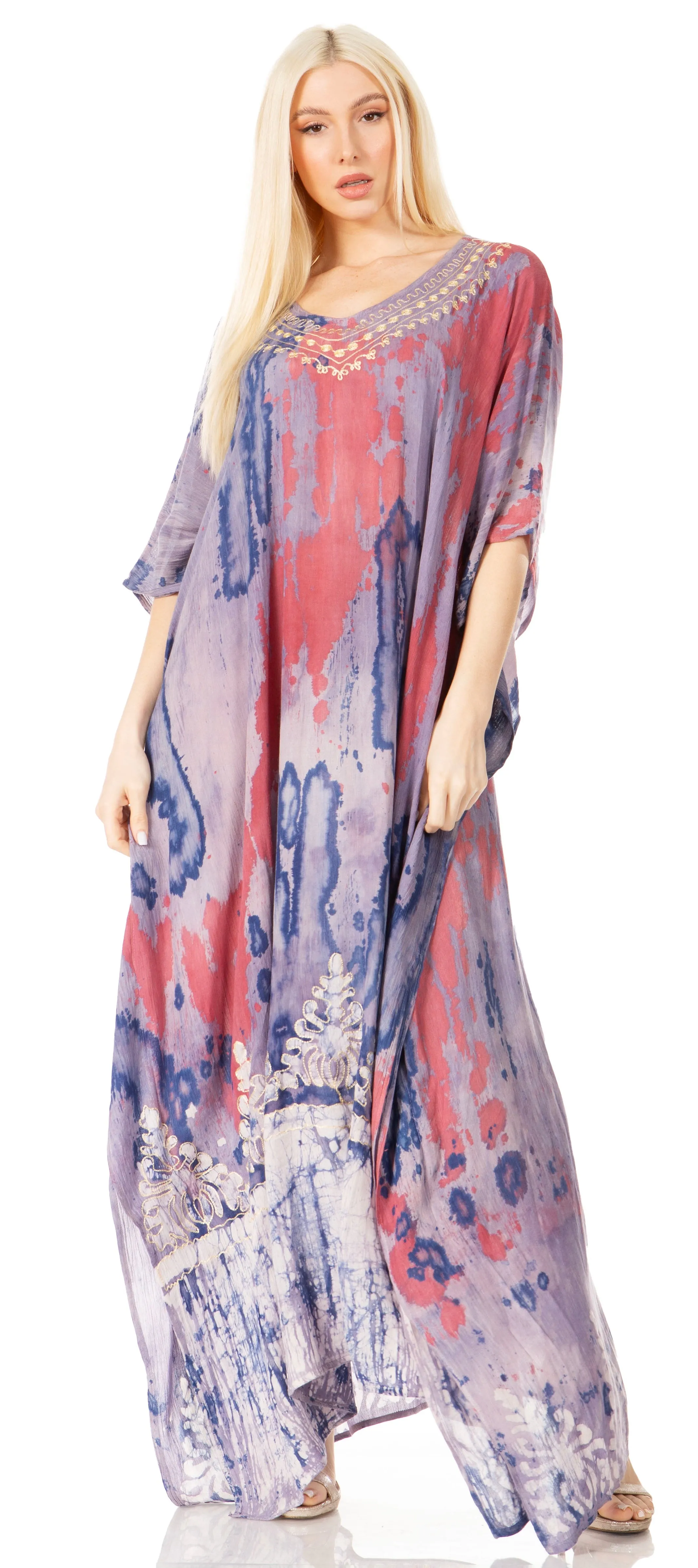 Sakkas Tacy Women's Boho Summer Maxi Dress for Casual or Lounge Wear