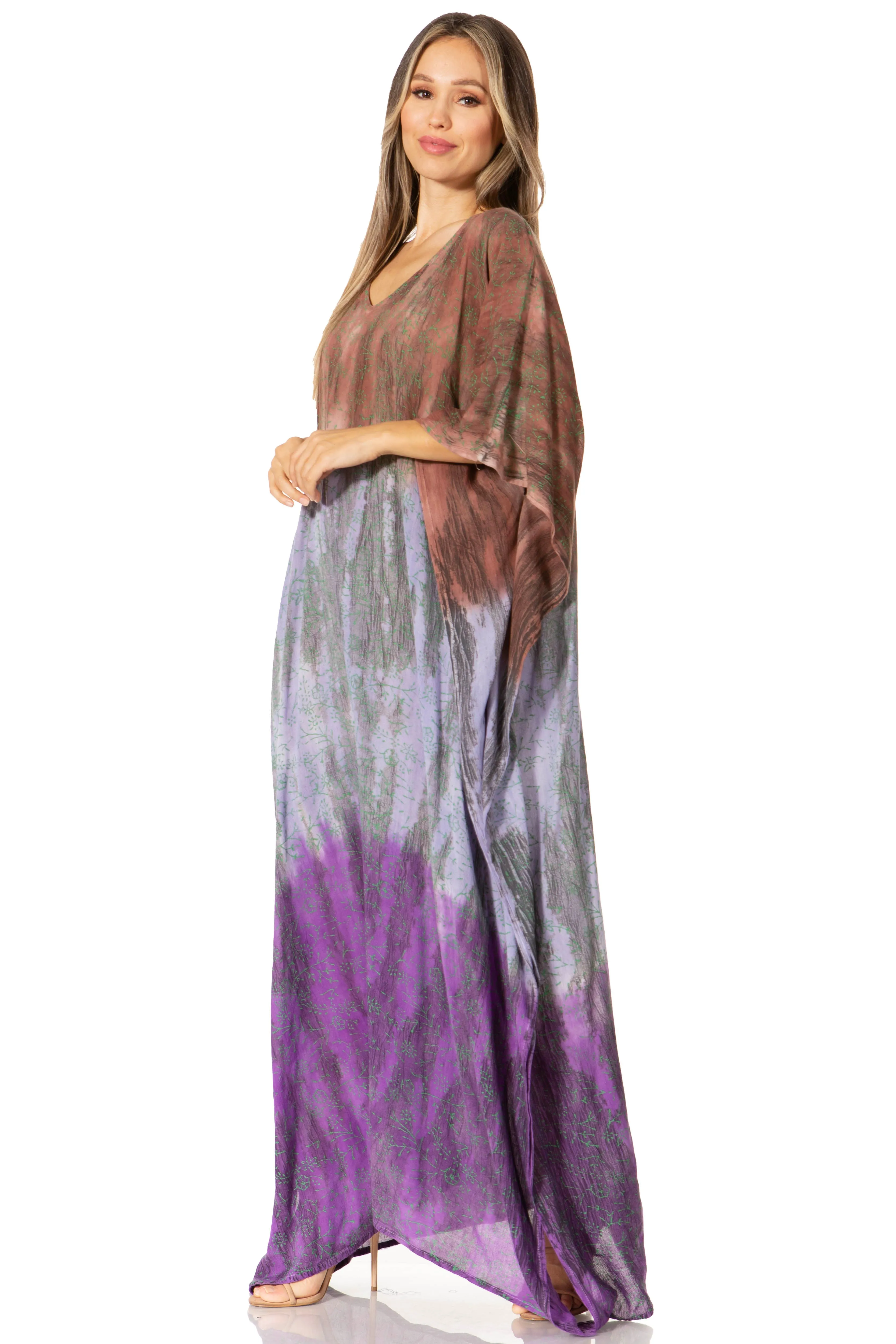 Sakkas Tacy Women's Boho Summer Maxi Dress for Casual or Lounge Wear
