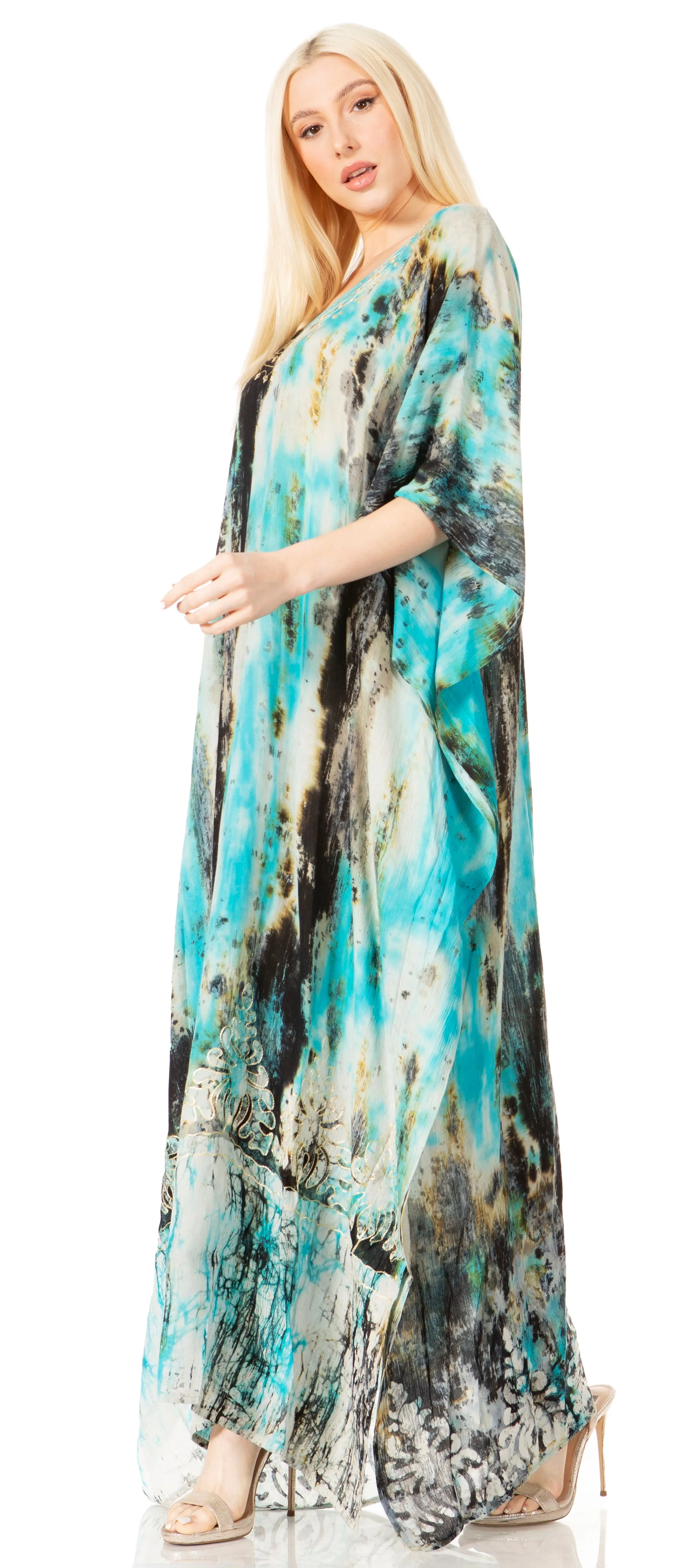 Sakkas Tacy Women's Boho Summer Maxi Dress for Casual or Lounge Wear