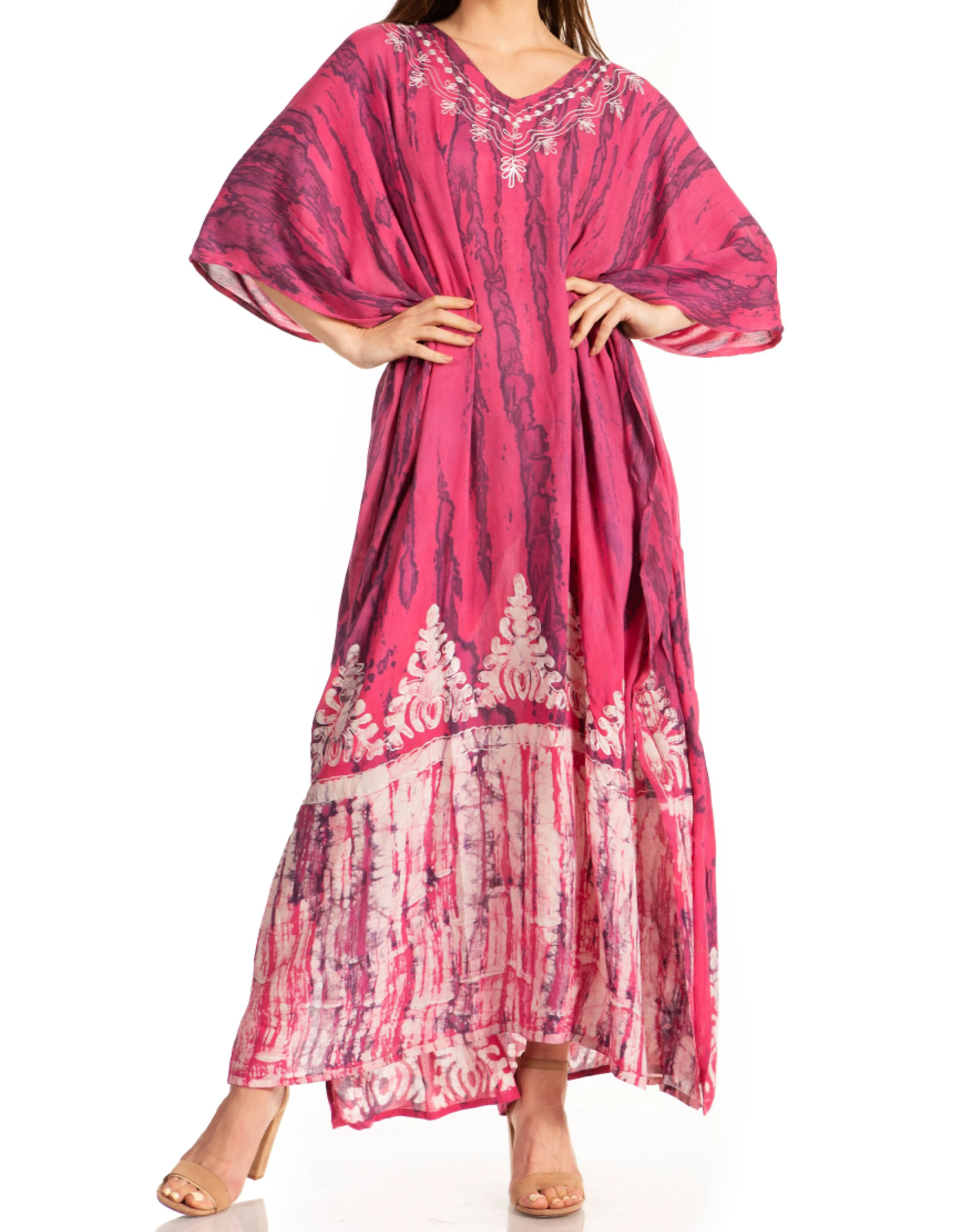 Sakkas Tacy Women's Boho Summer Maxi Dress for Casual or Lounge Wear