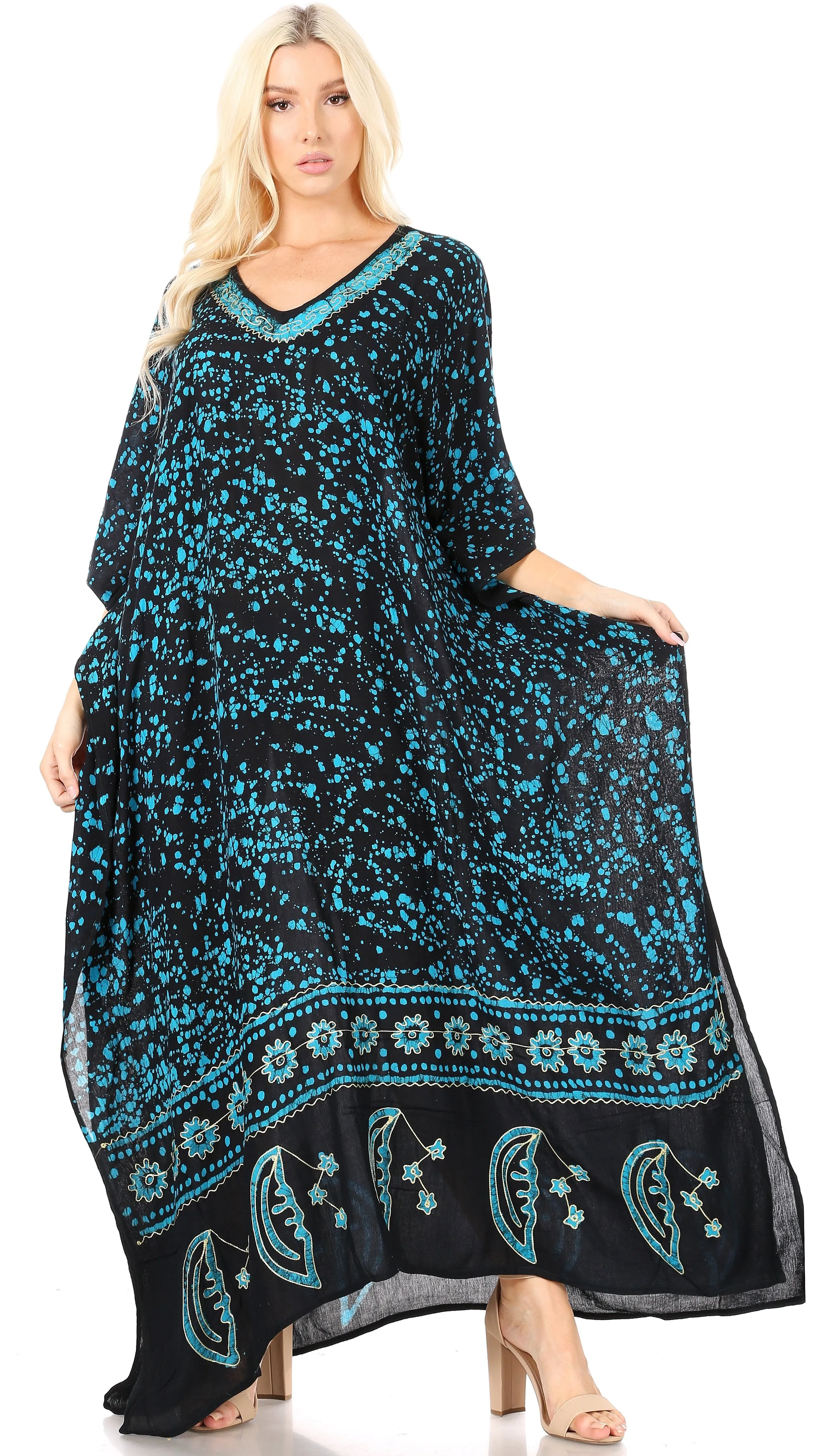 Sakkas Tacy Women's Boho Summer Maxi Dress for Casual or Lounge Wear