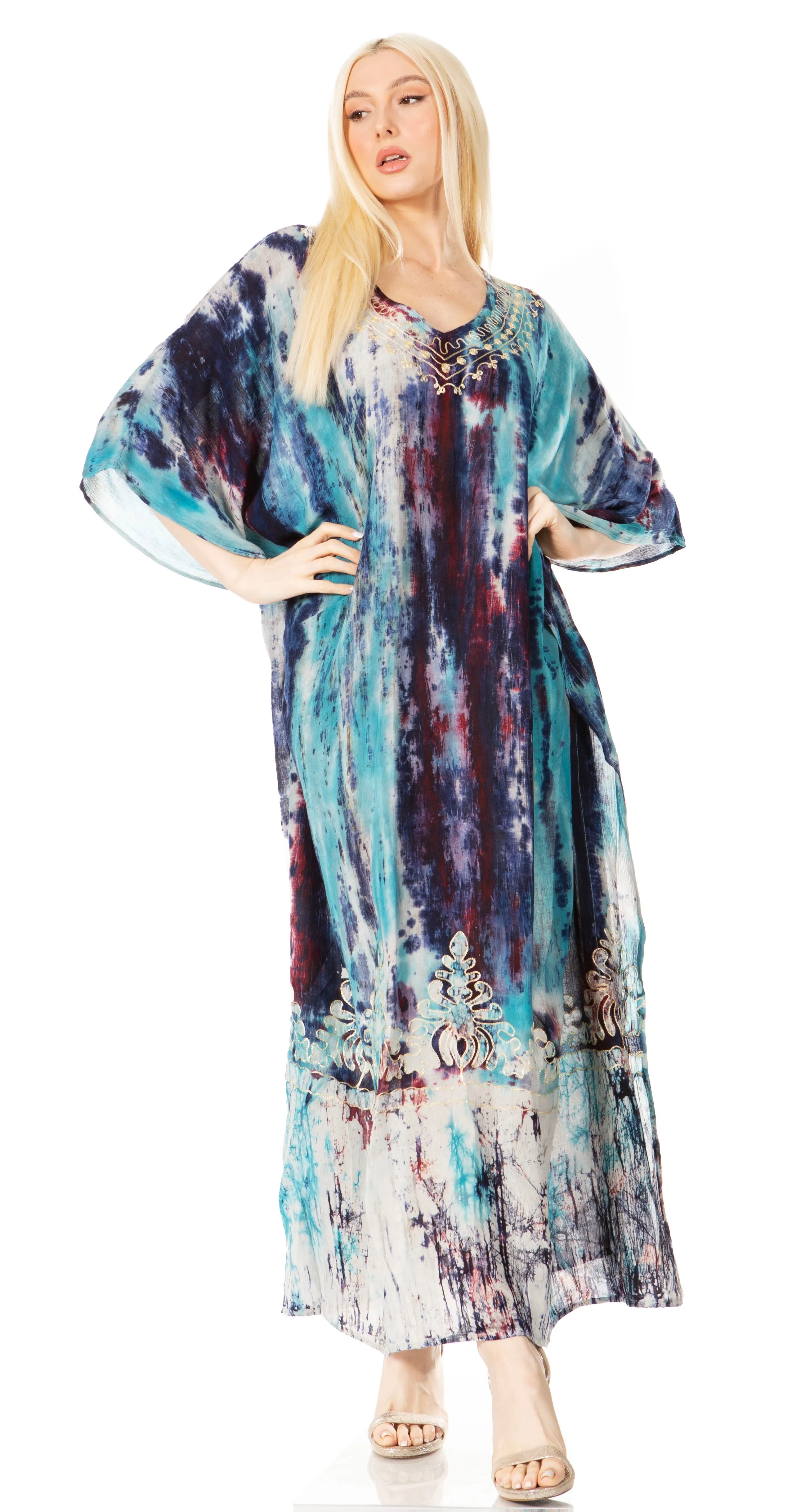 Sakkas Tacy Women's Boho Summer Maxi Dress for Casual or Lounge Wear