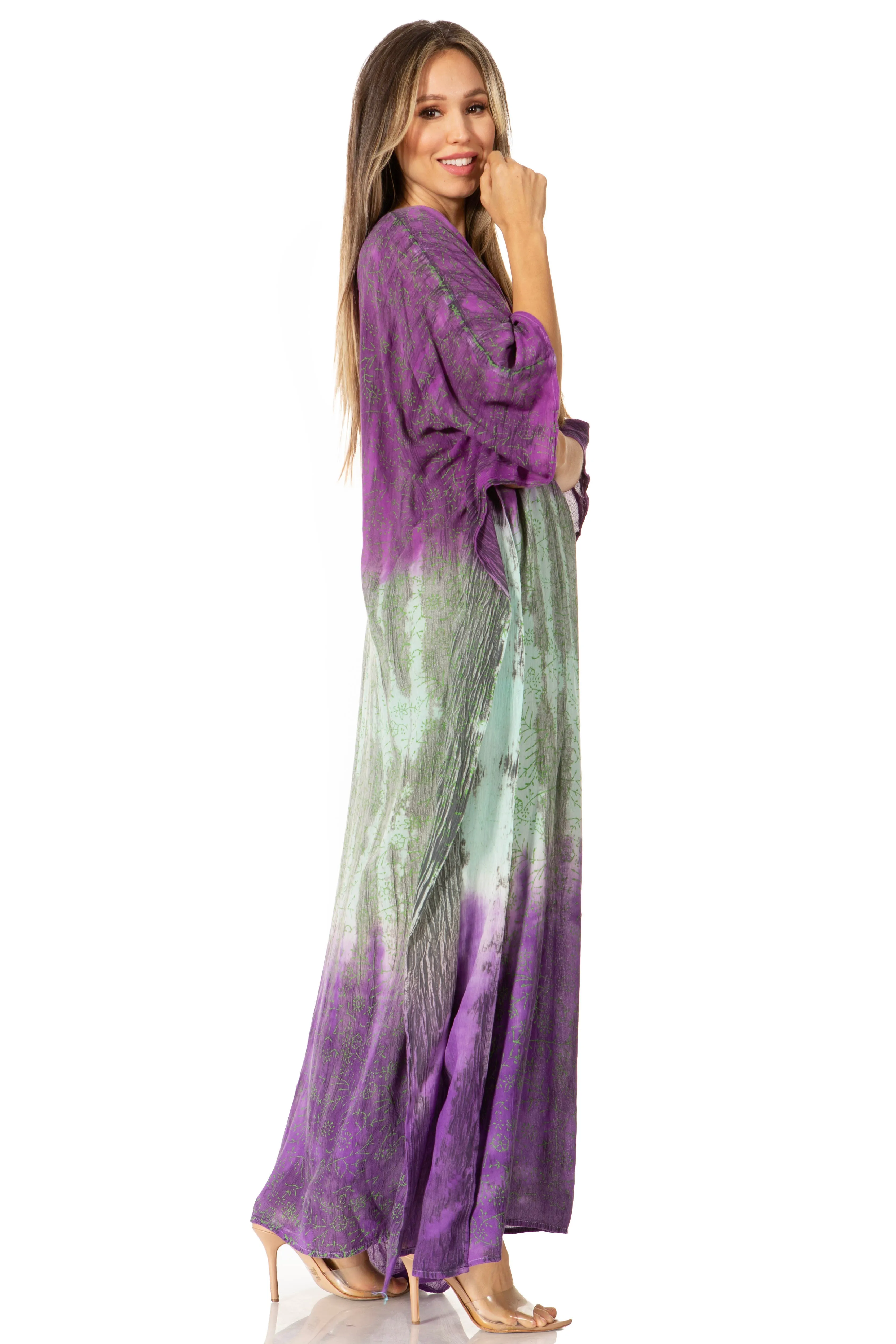 Sakkas Tacy Women's Boho Summer Maxi Dress for Casual or Lounge Wear