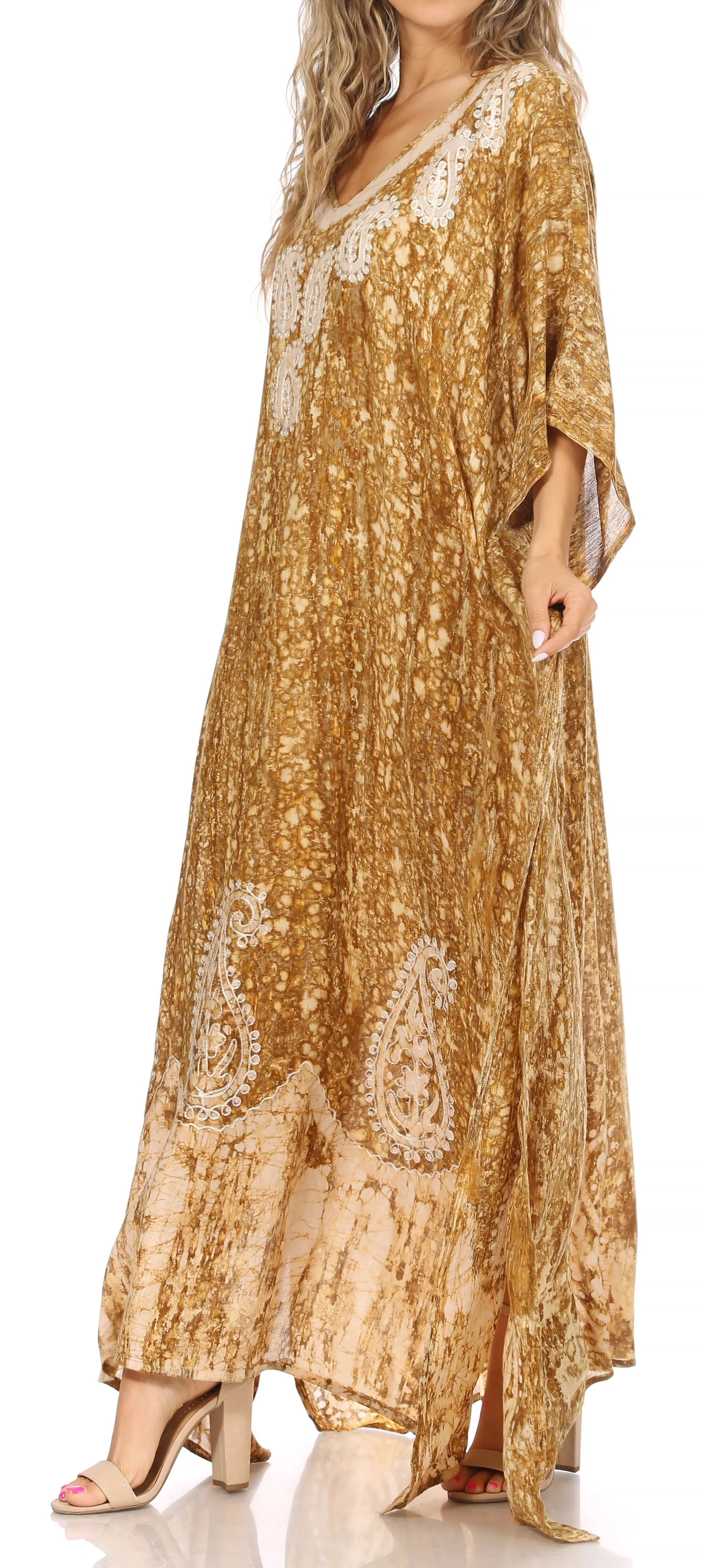 Sakkas Tacy Women's Boho Summer Maxi Dress for Casual or Lounge Wear