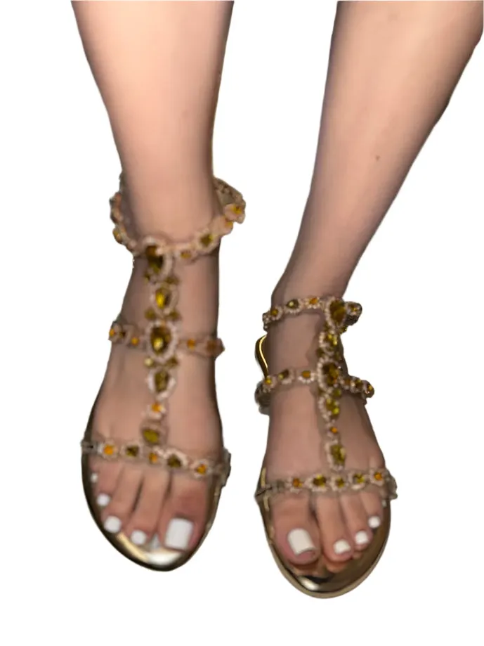 SANDAL WITH GEM DETAILS OPEN TOE MOMOKA-1