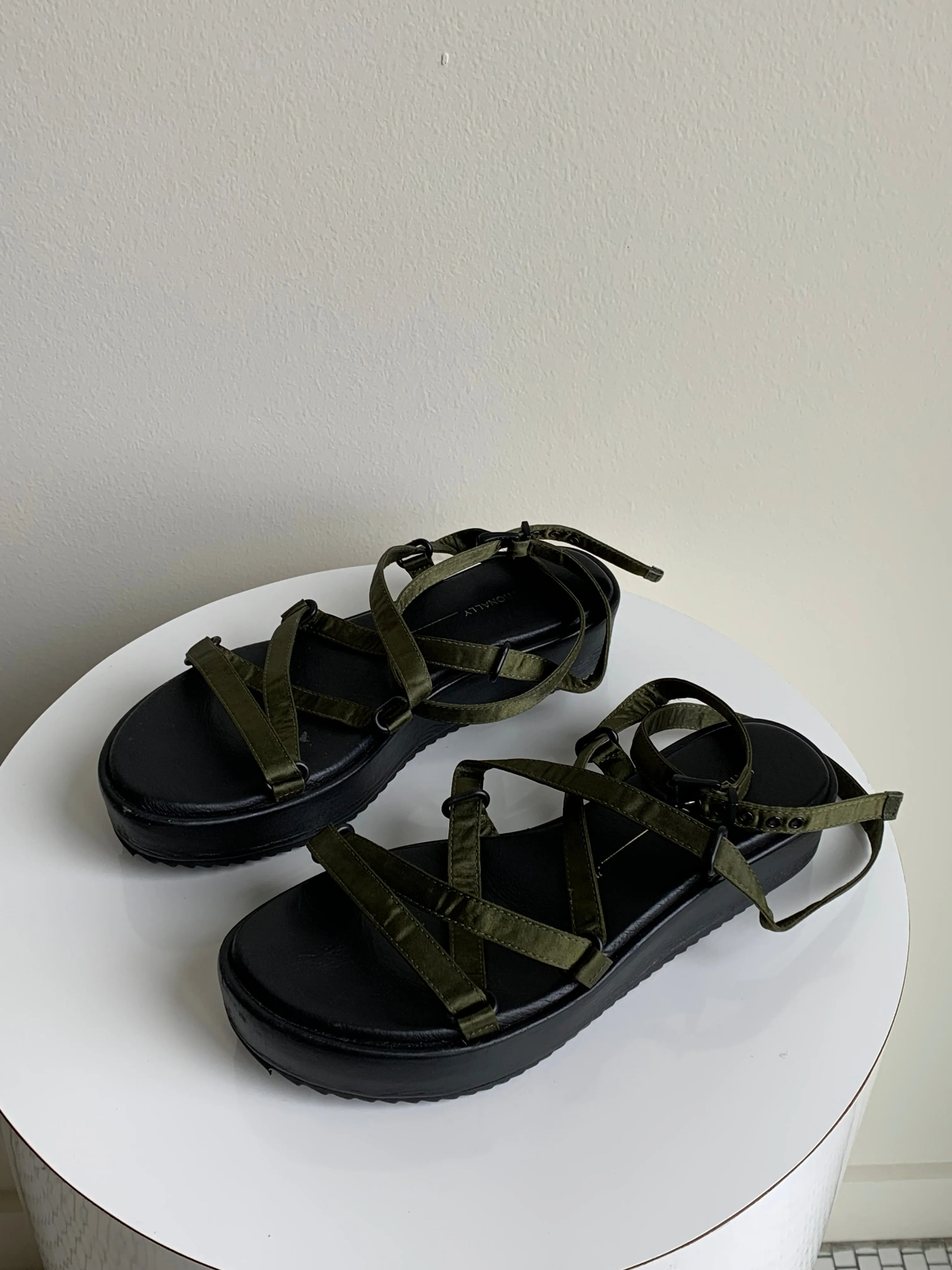 satin strappy sandals
