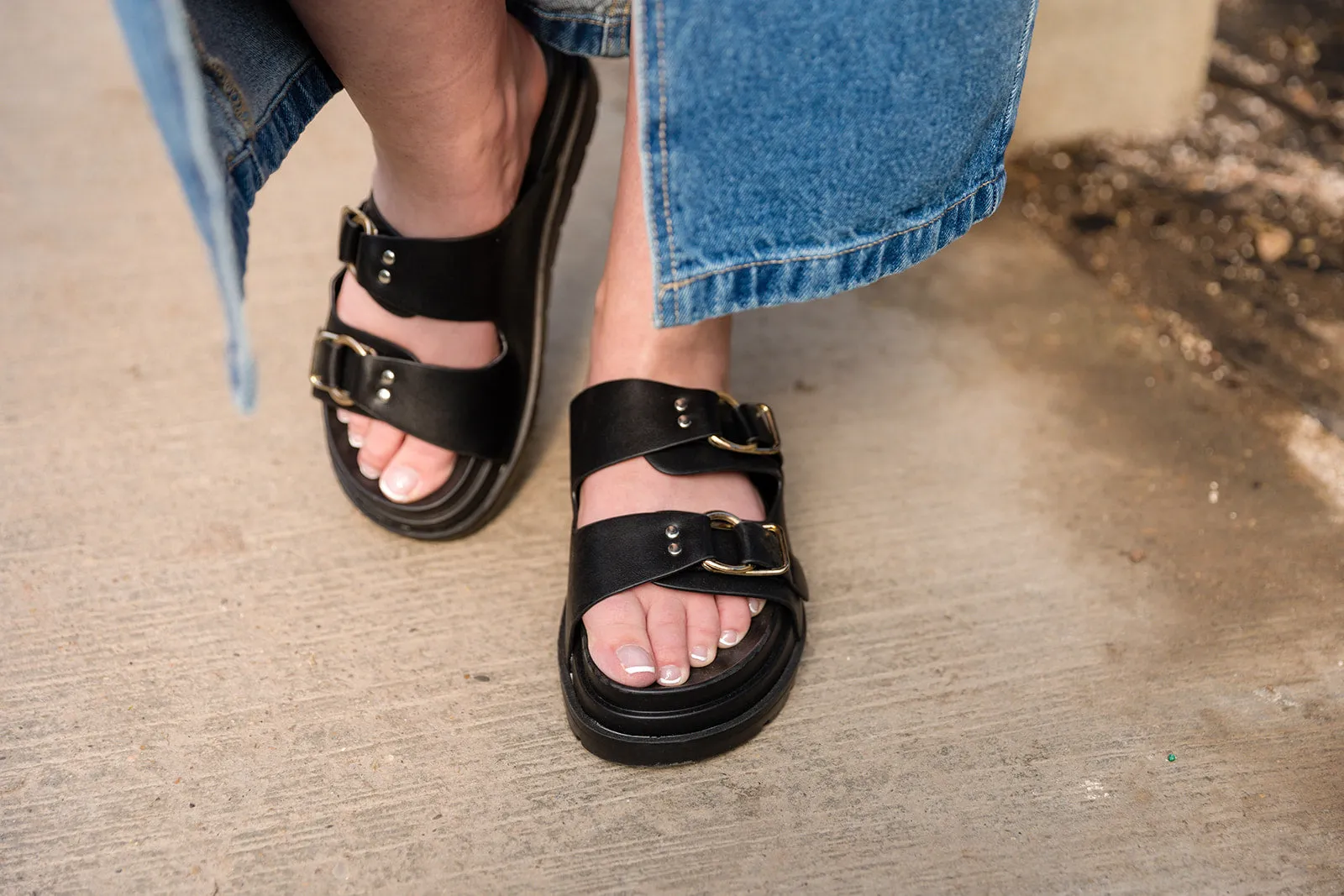 Seeley Double Strap Sandal Black