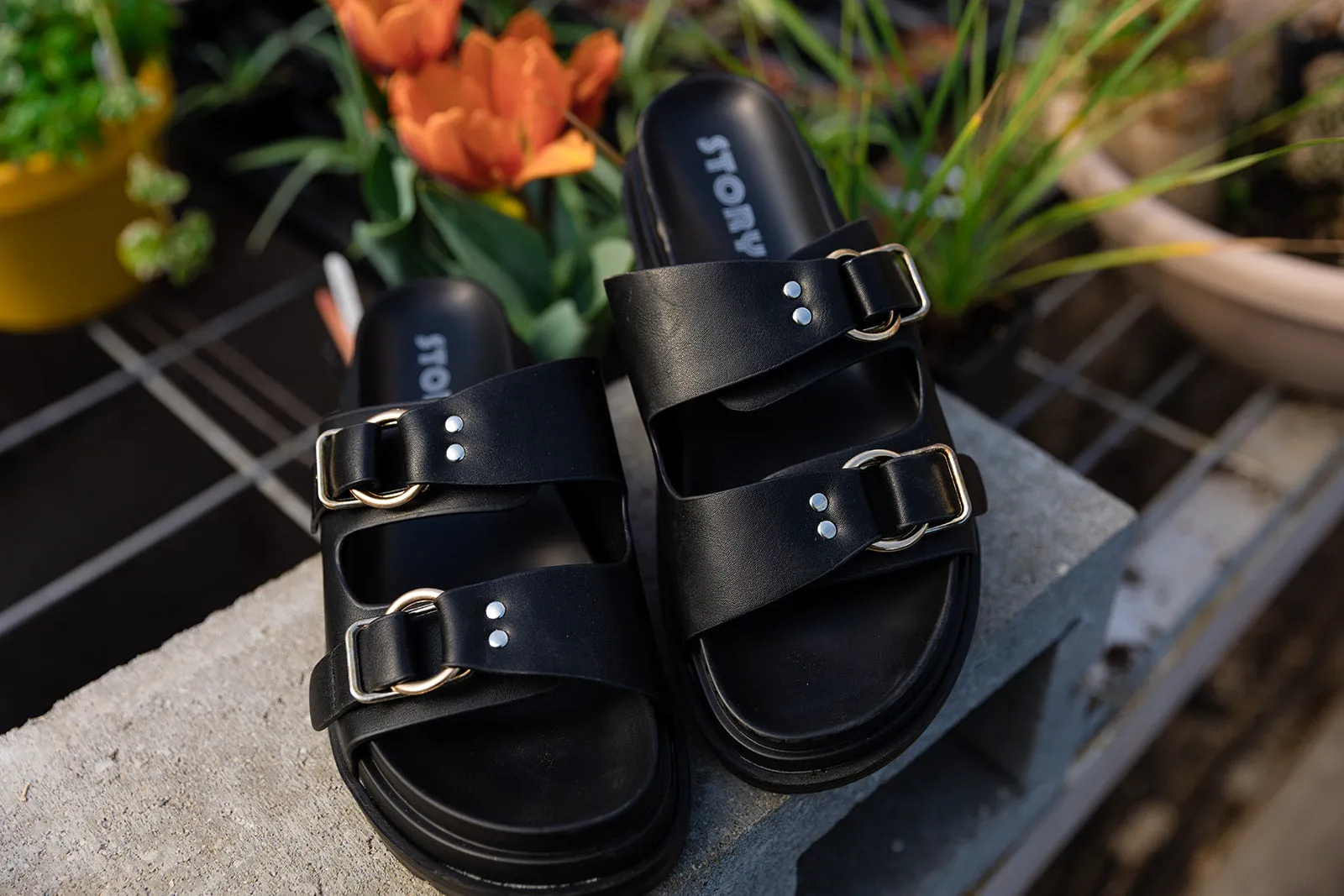 Seeley Double Strap Sandal Black