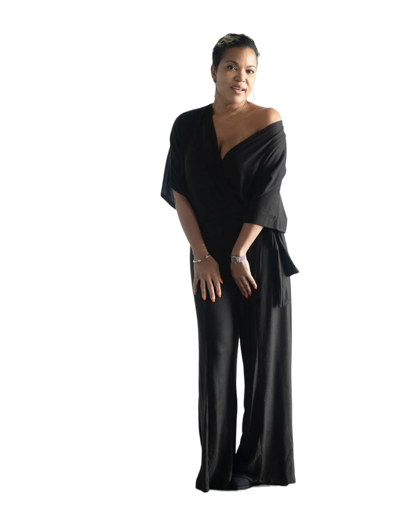 Serena - Zen Wide Leg Jumper - Black - TN - 151