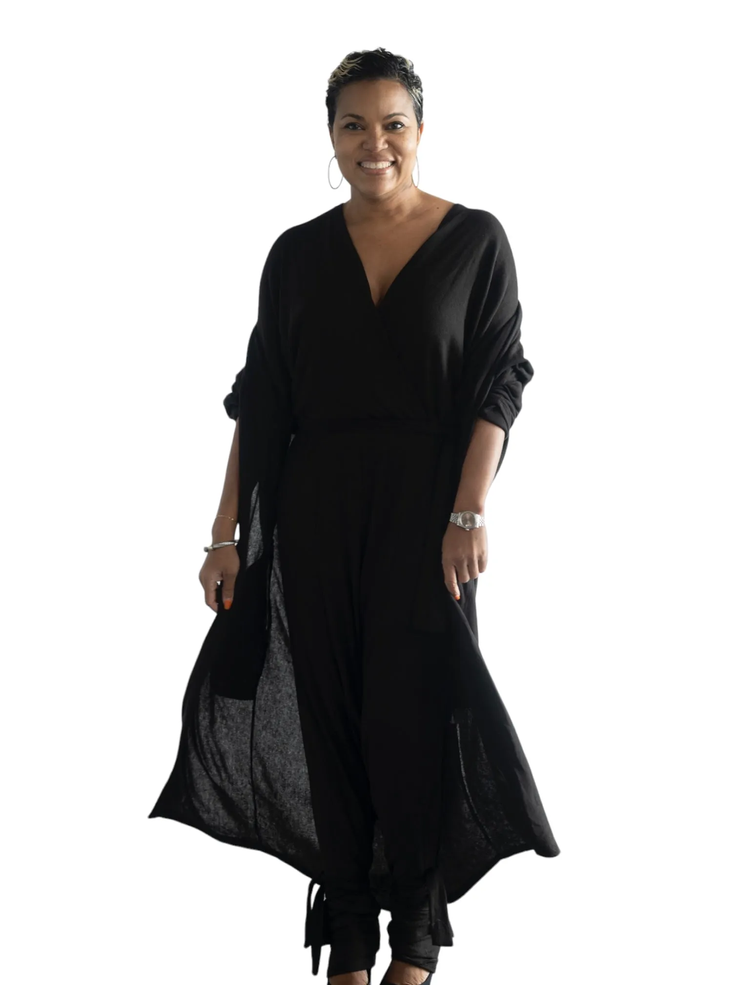 Serena - Zen Wide Leg Jumper - Black - TN - 151