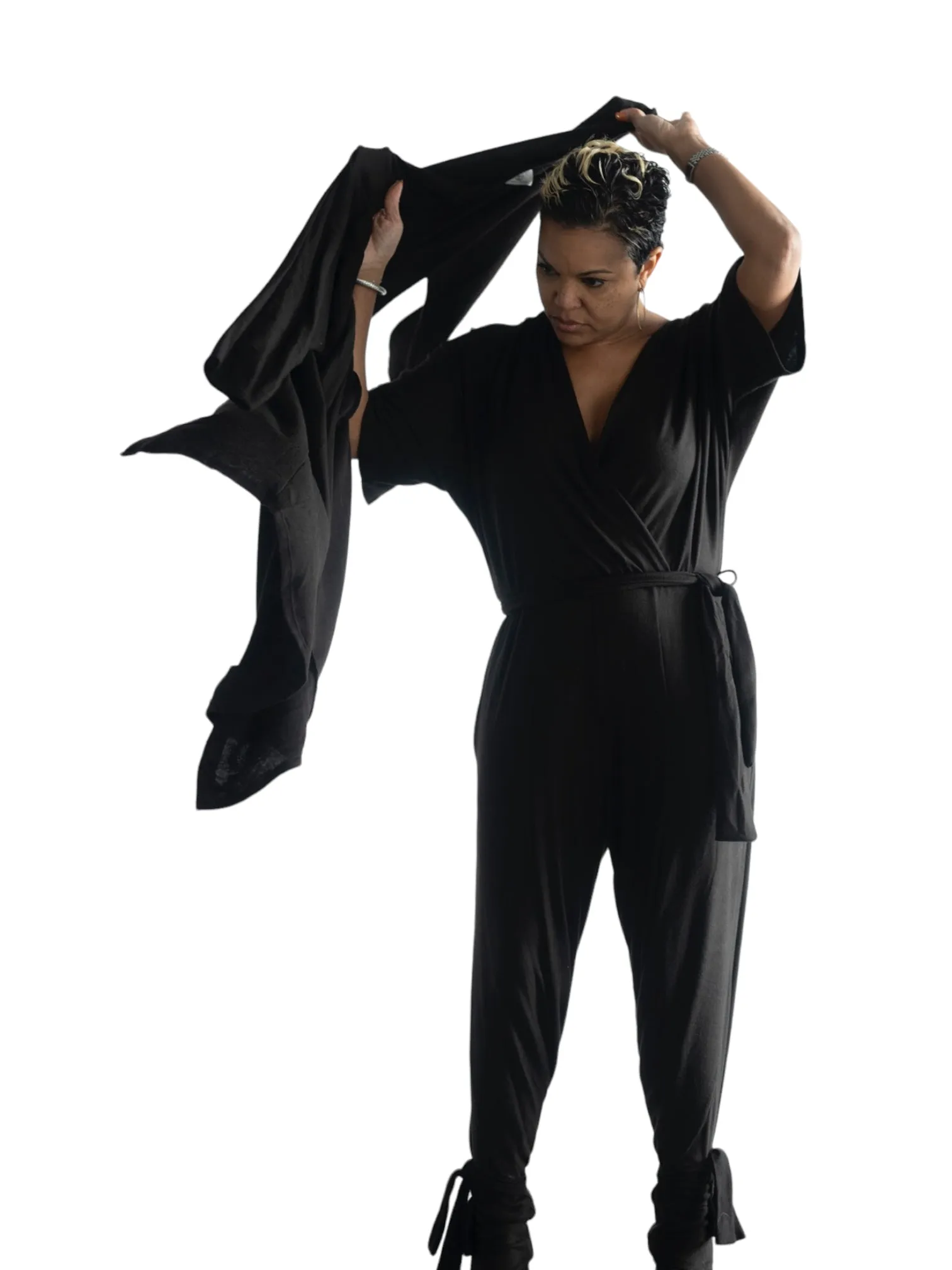 Serena - Zen Wide Leg Jumper - Black - TN - 151