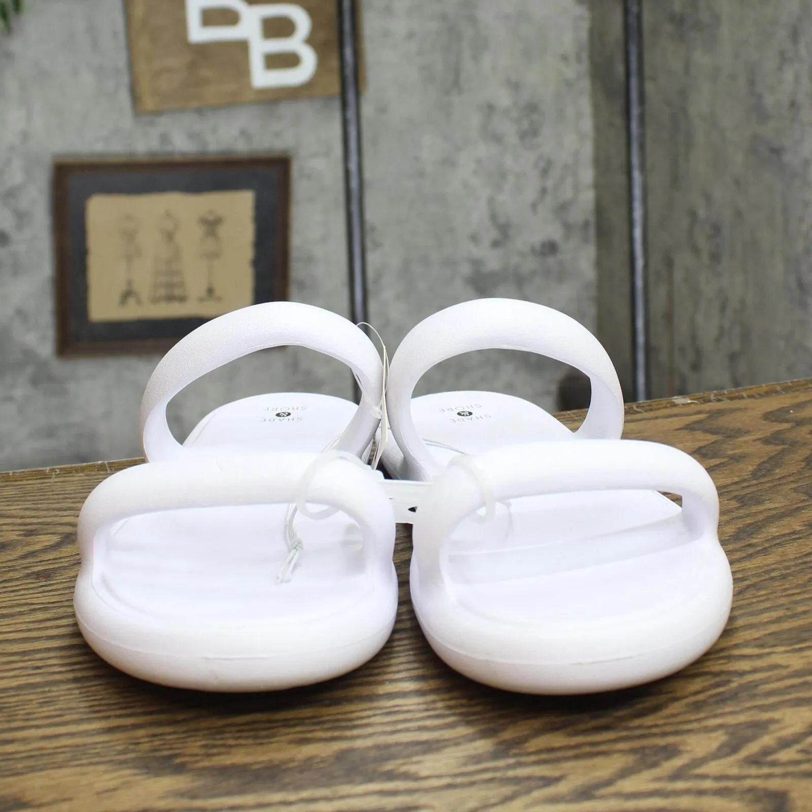 Shade & Shore Womens Ellen EVA Footbed Sandals 89887077 White 10M