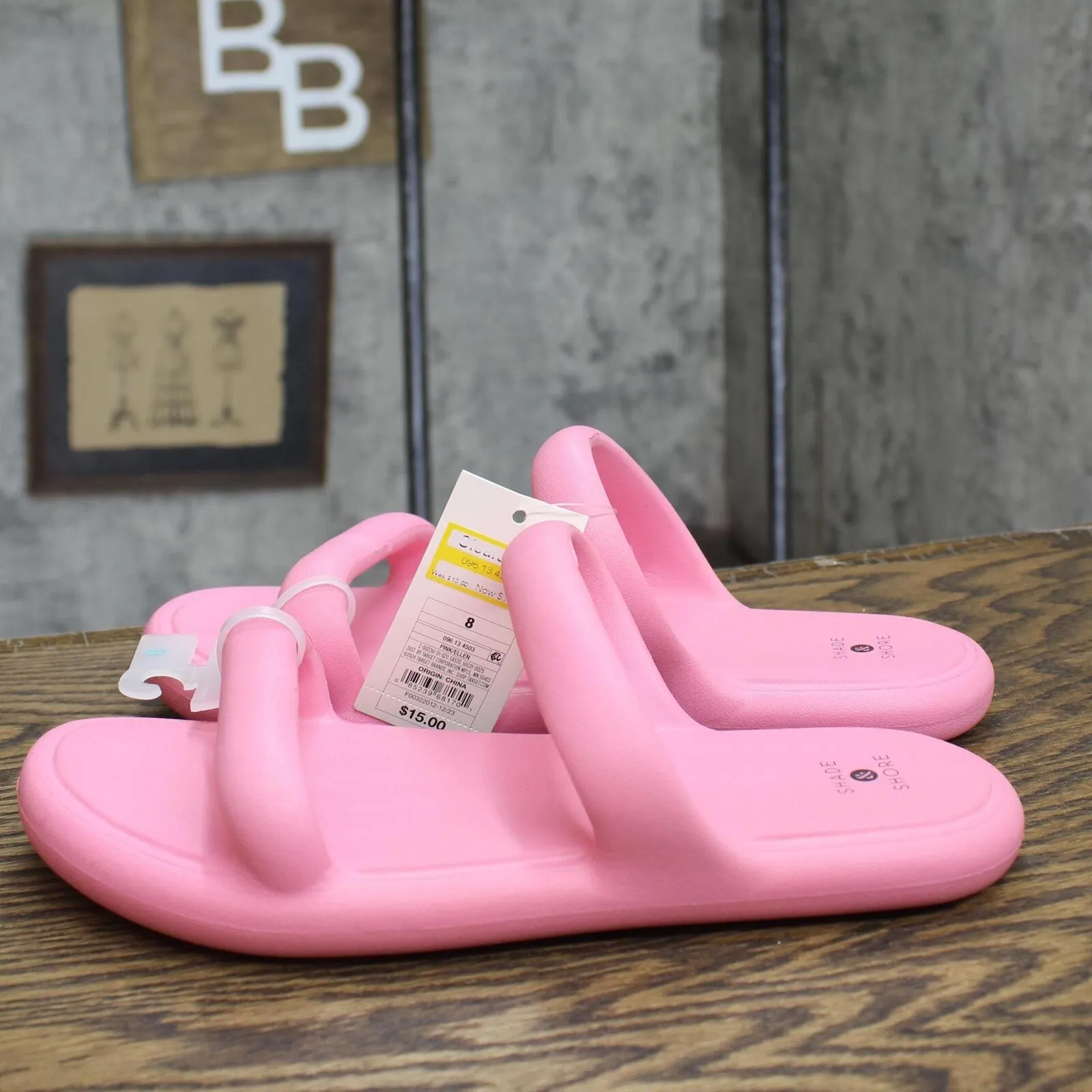 Shade & Shore Womens Ellen EVA Footbed Sandals 89887084 Pink 8M