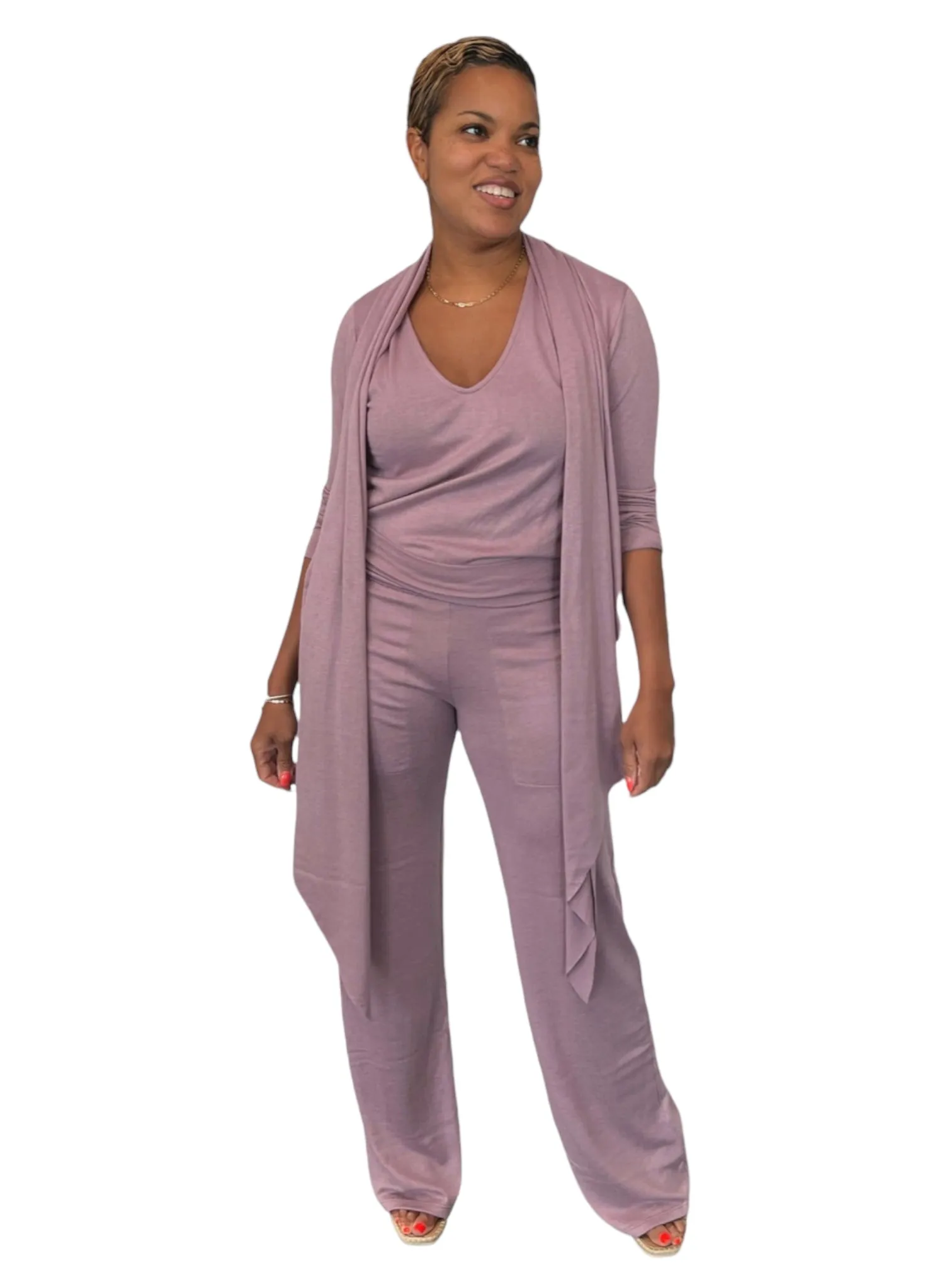 Shanti - Lavender Wide Leg Pants - TN-152
