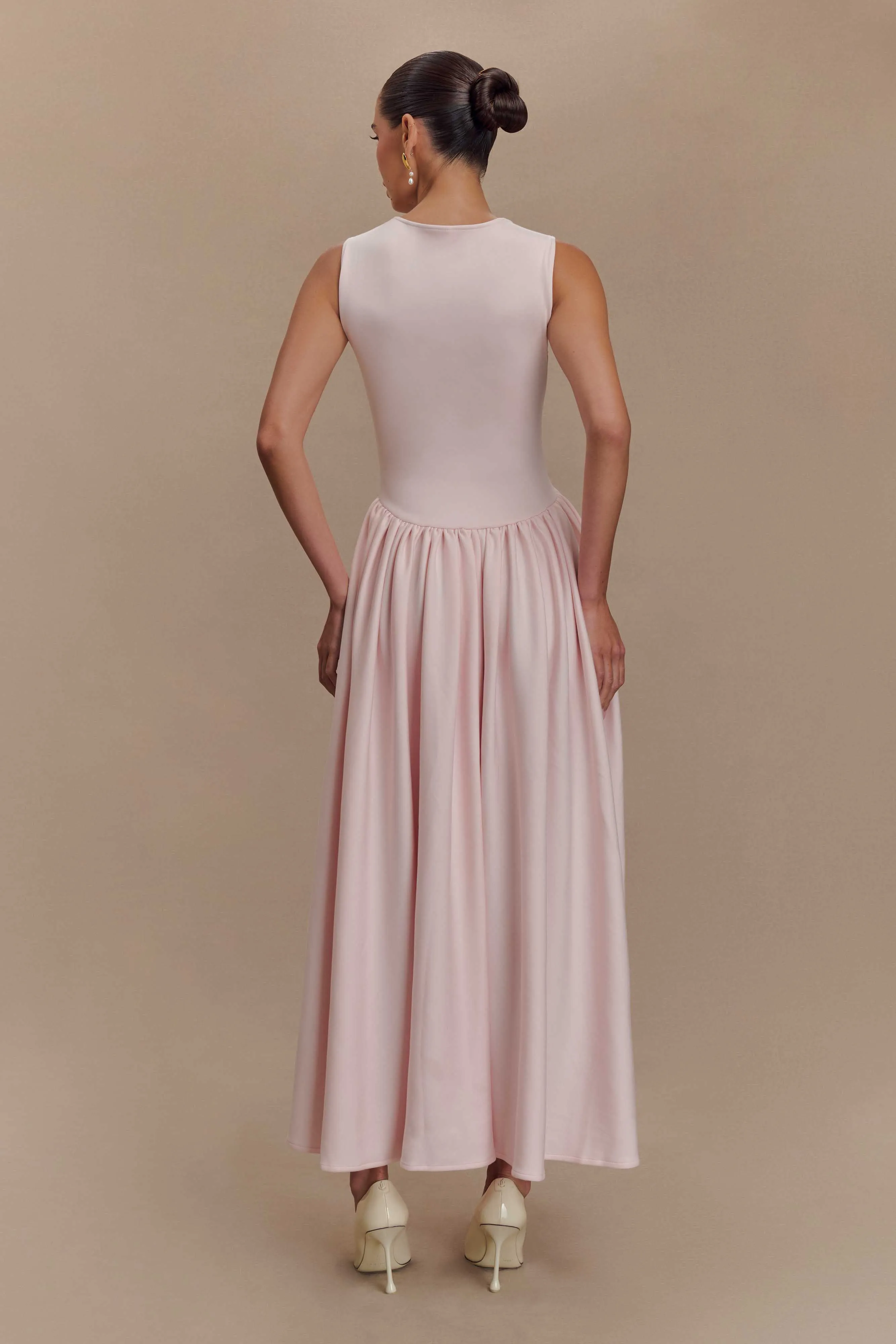 Sharon Scuba Jersey Midi Dress - Ballet Pink